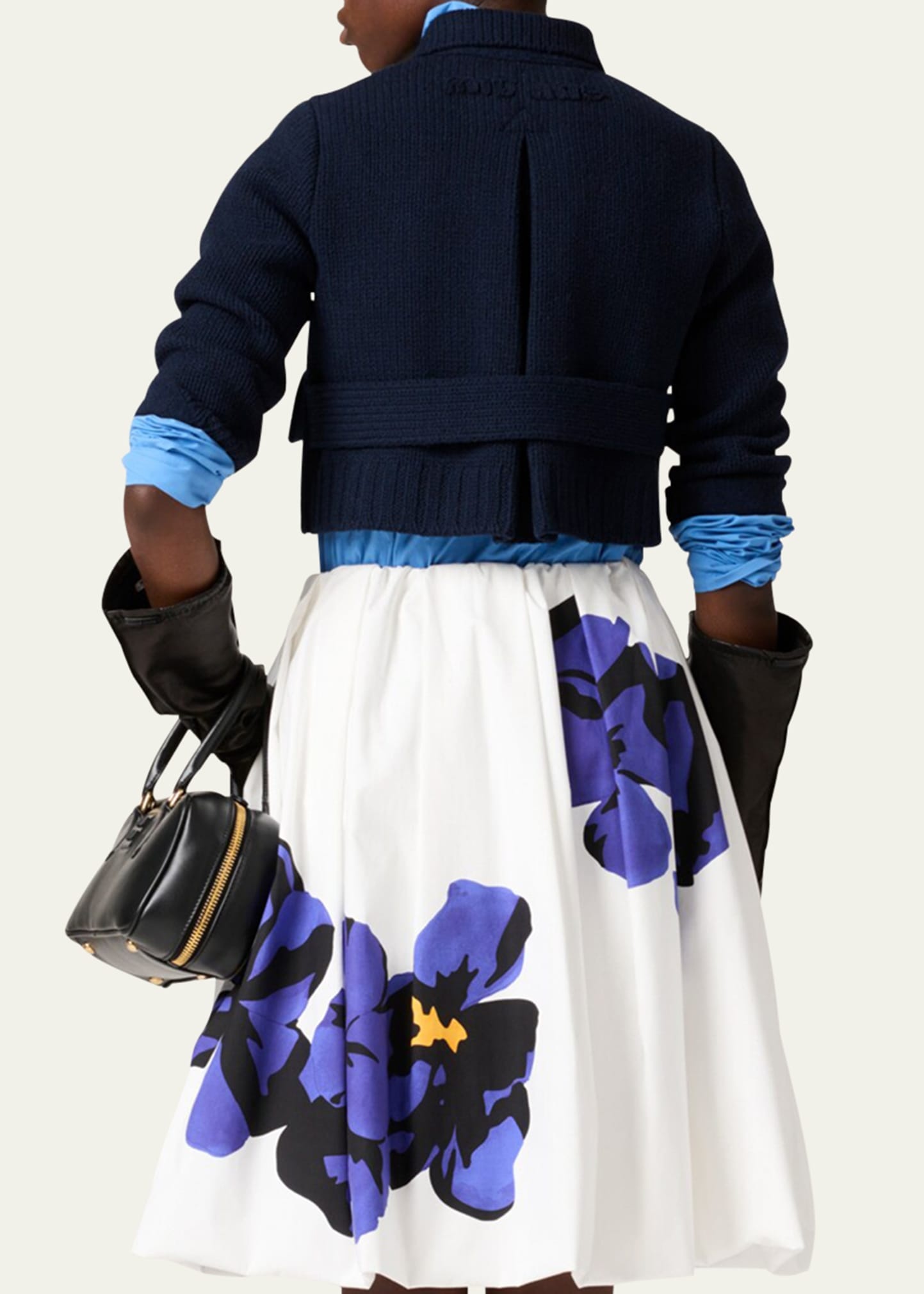 Double Breasted Wool Cropped Jacket - 3