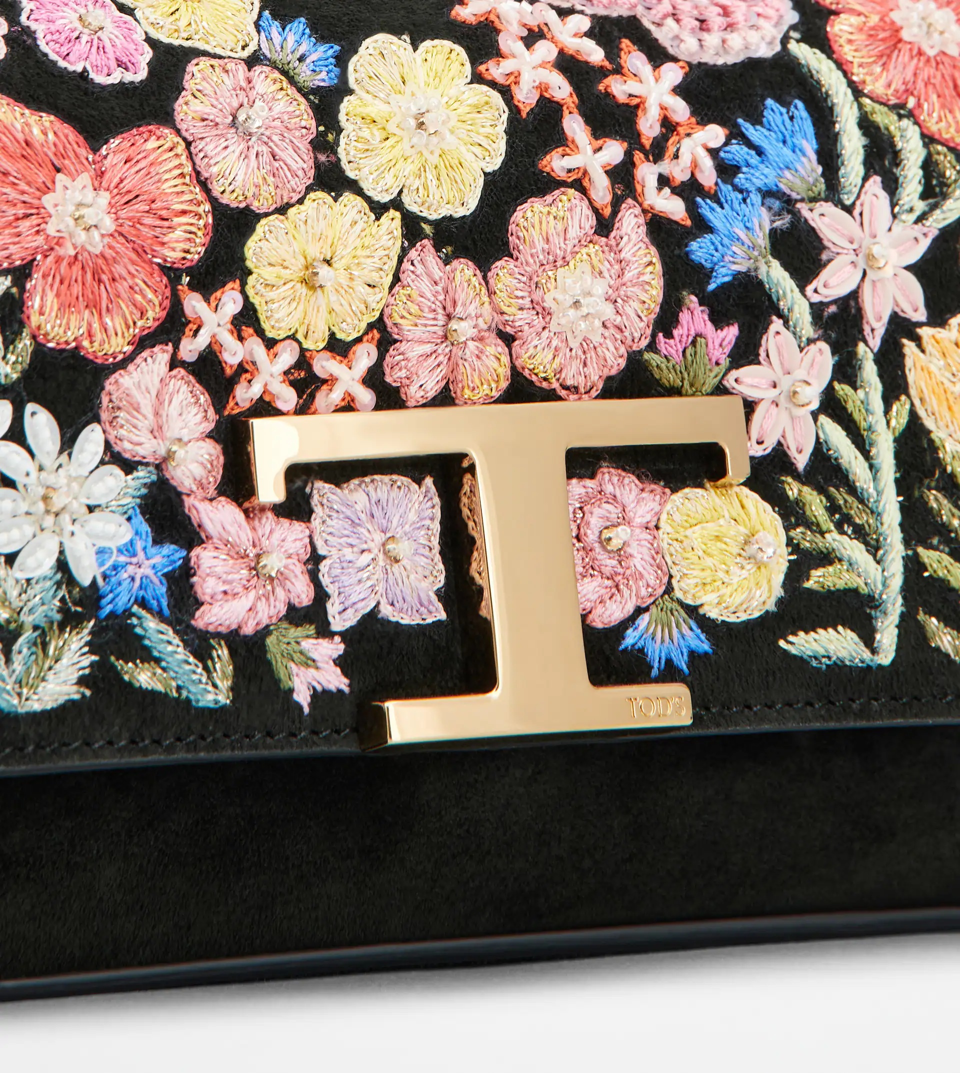 T TIMELESS CROSSBODY BAG IN SUEDE MINI - BLACK, PINK, YELLOW - 4