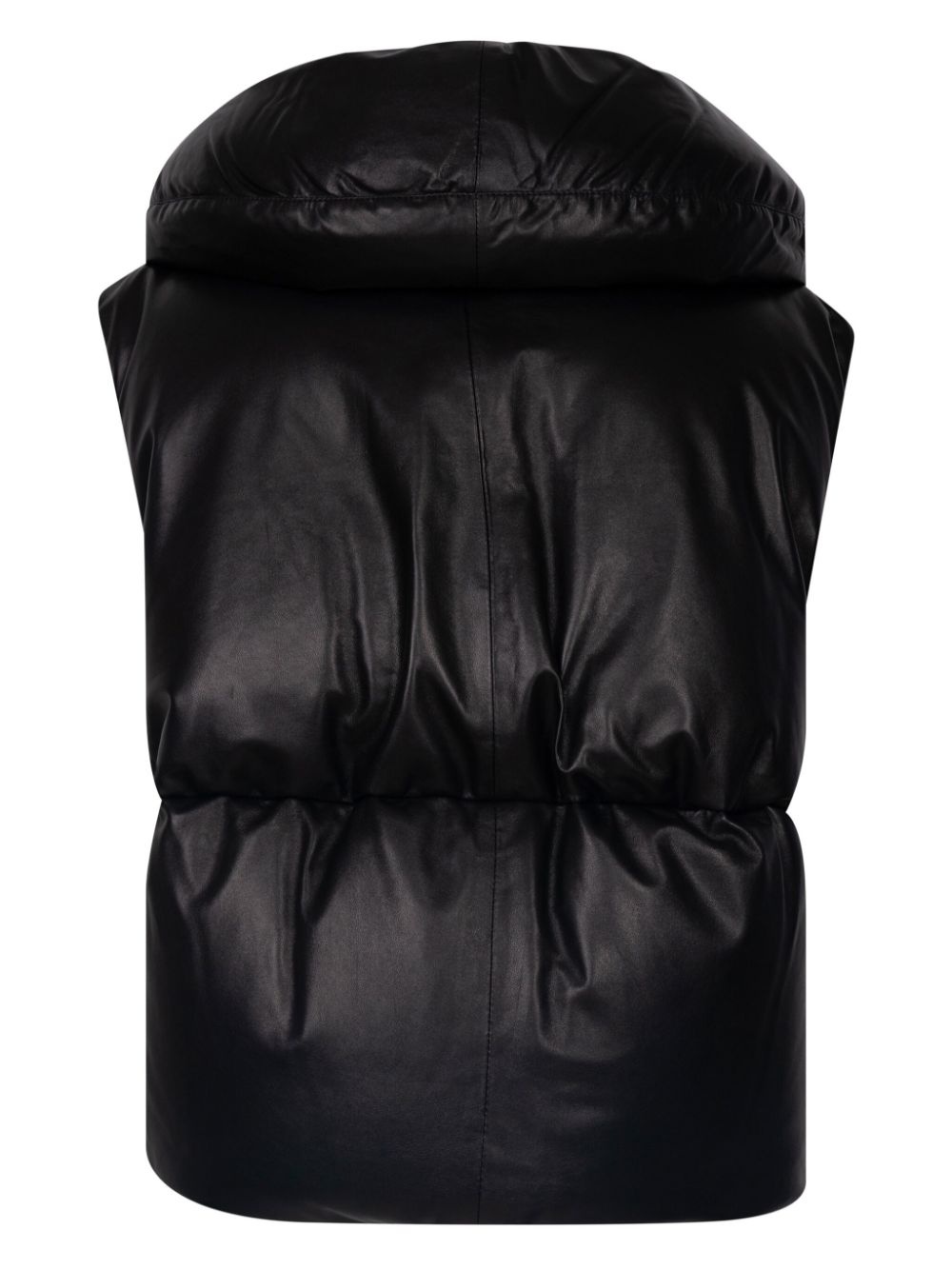 leather padded gilet - 2