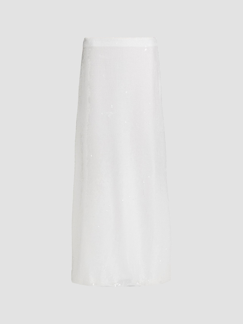 Women's Sequined Cotton Maxi Skirt - Multi White 1