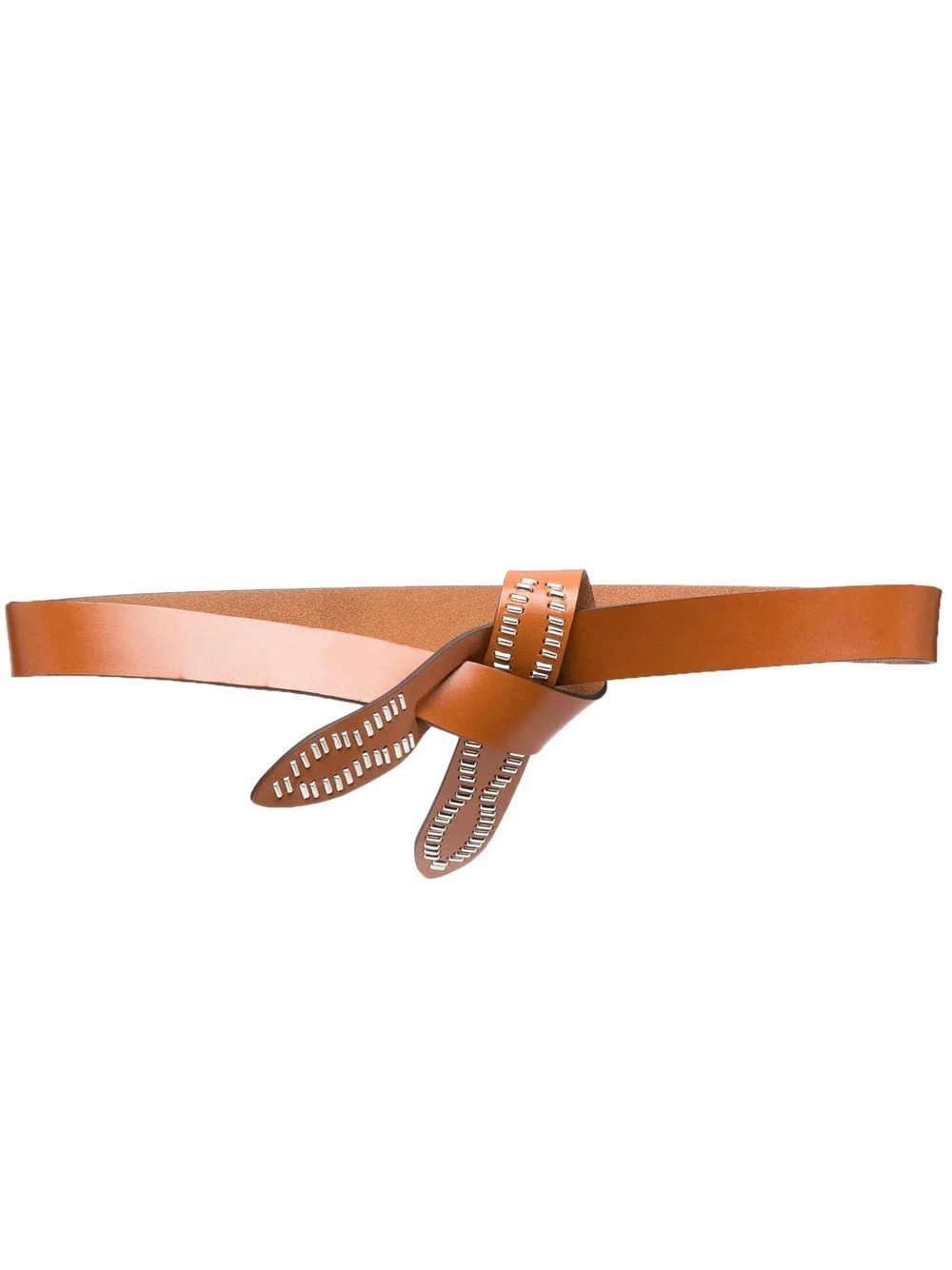 tie-fastening leather belt - 1