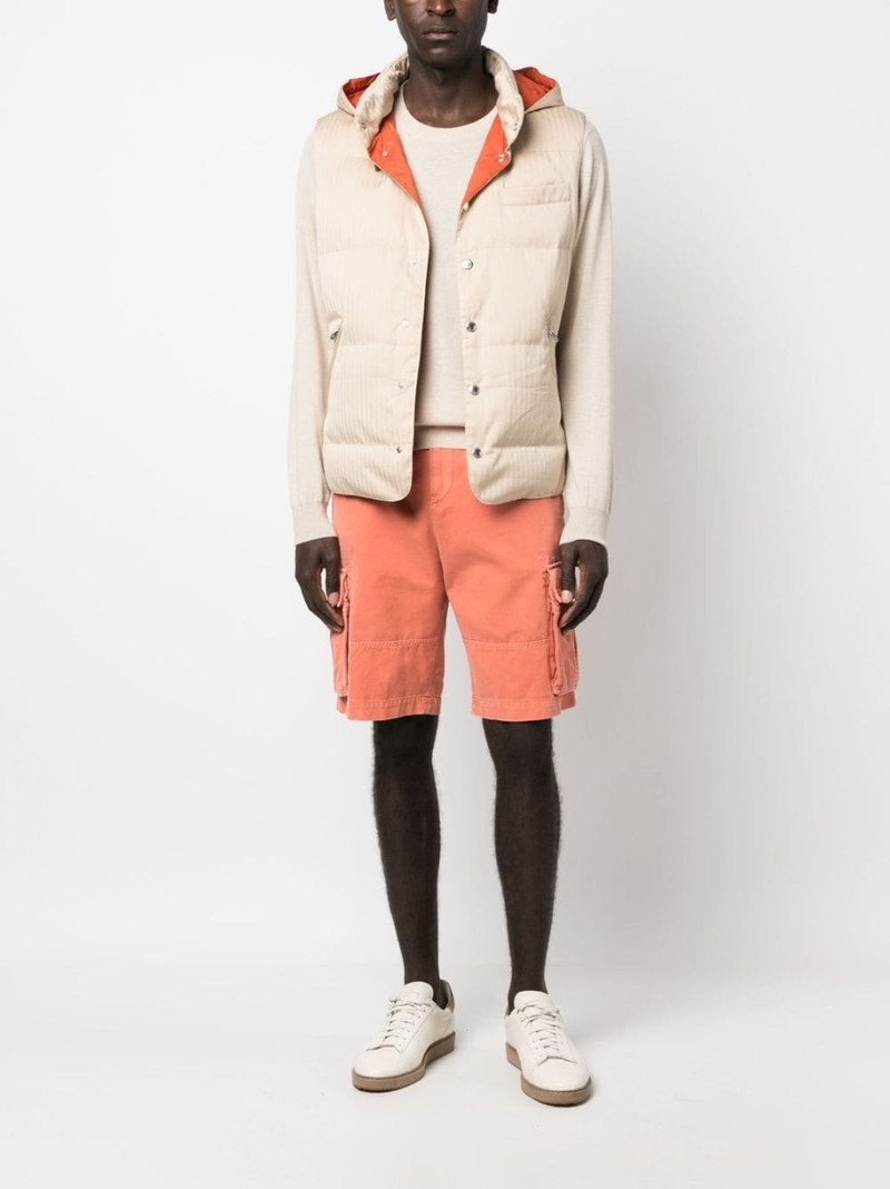 Brunello Cucinelli off-centre cotton cargo shorts outlook