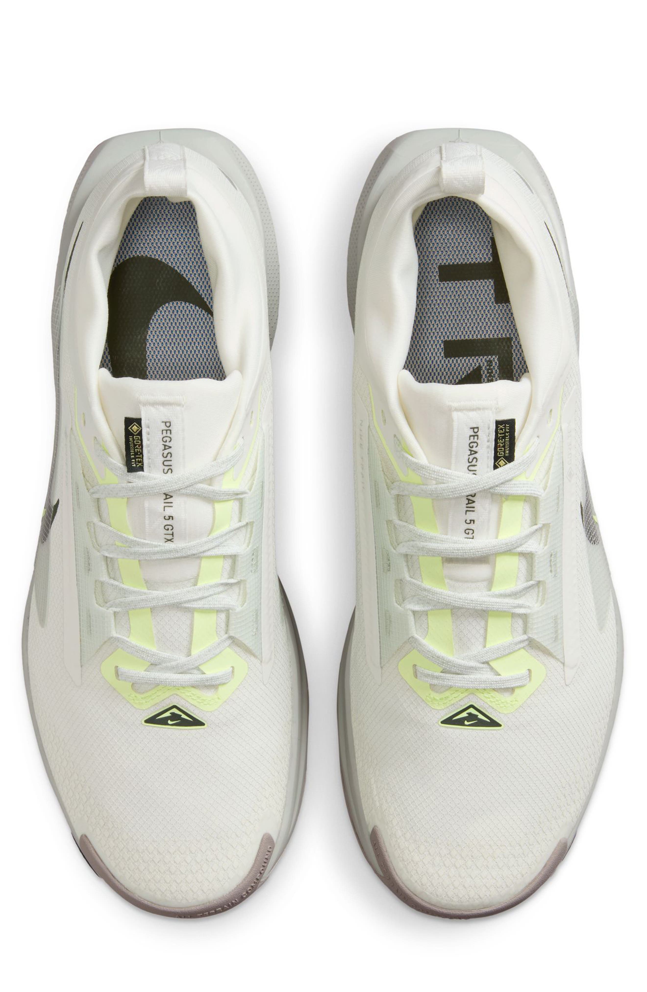 Nike Pegasus Trail 5 Gore-Tex® Waterproof Running Shoe in White/Sequoia/Silver at Nordstrom - 3
