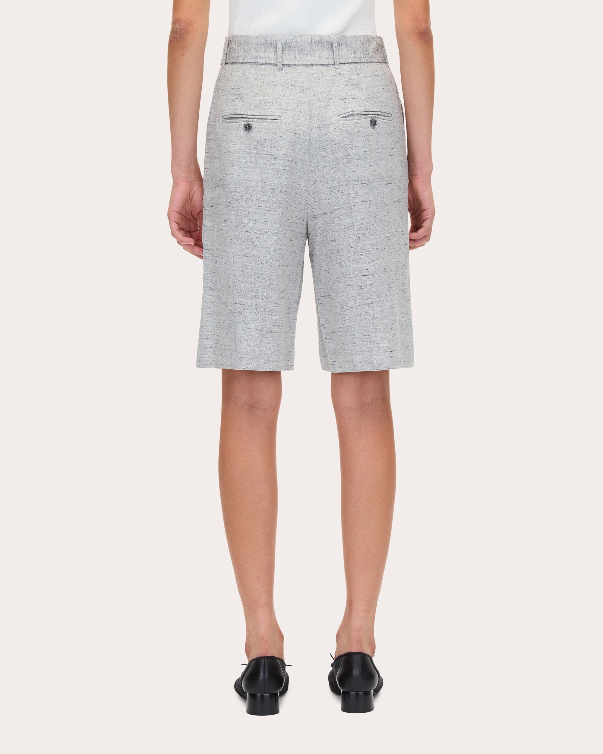 Linen-Blend Melange Shorts - 2