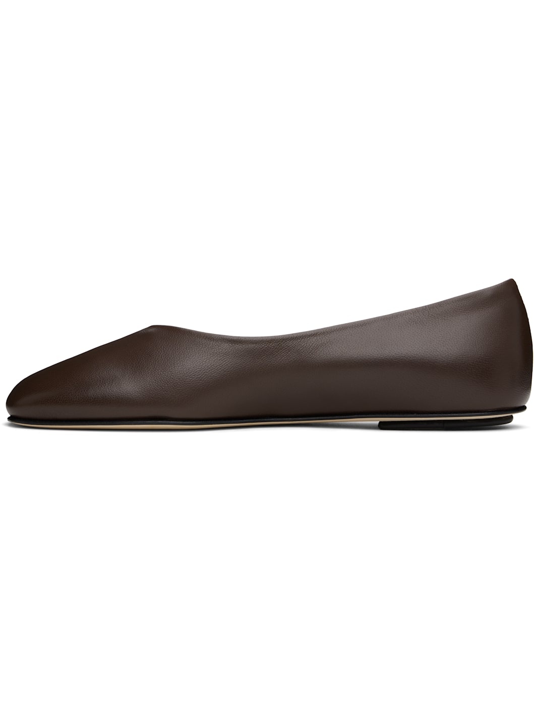 Brown Nappa Leather Ballerina Flats - 3