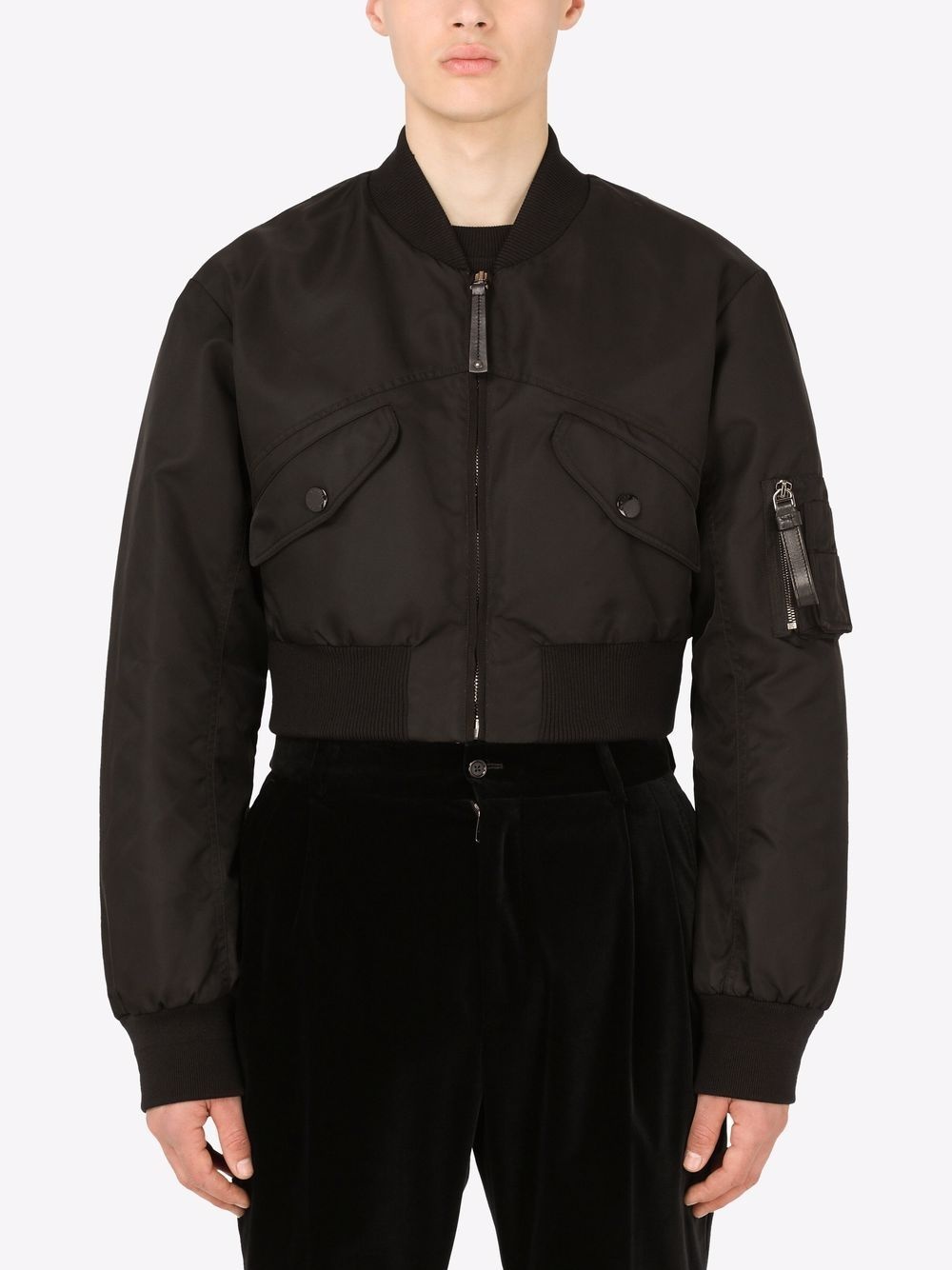 cropped bomber jacket - 3