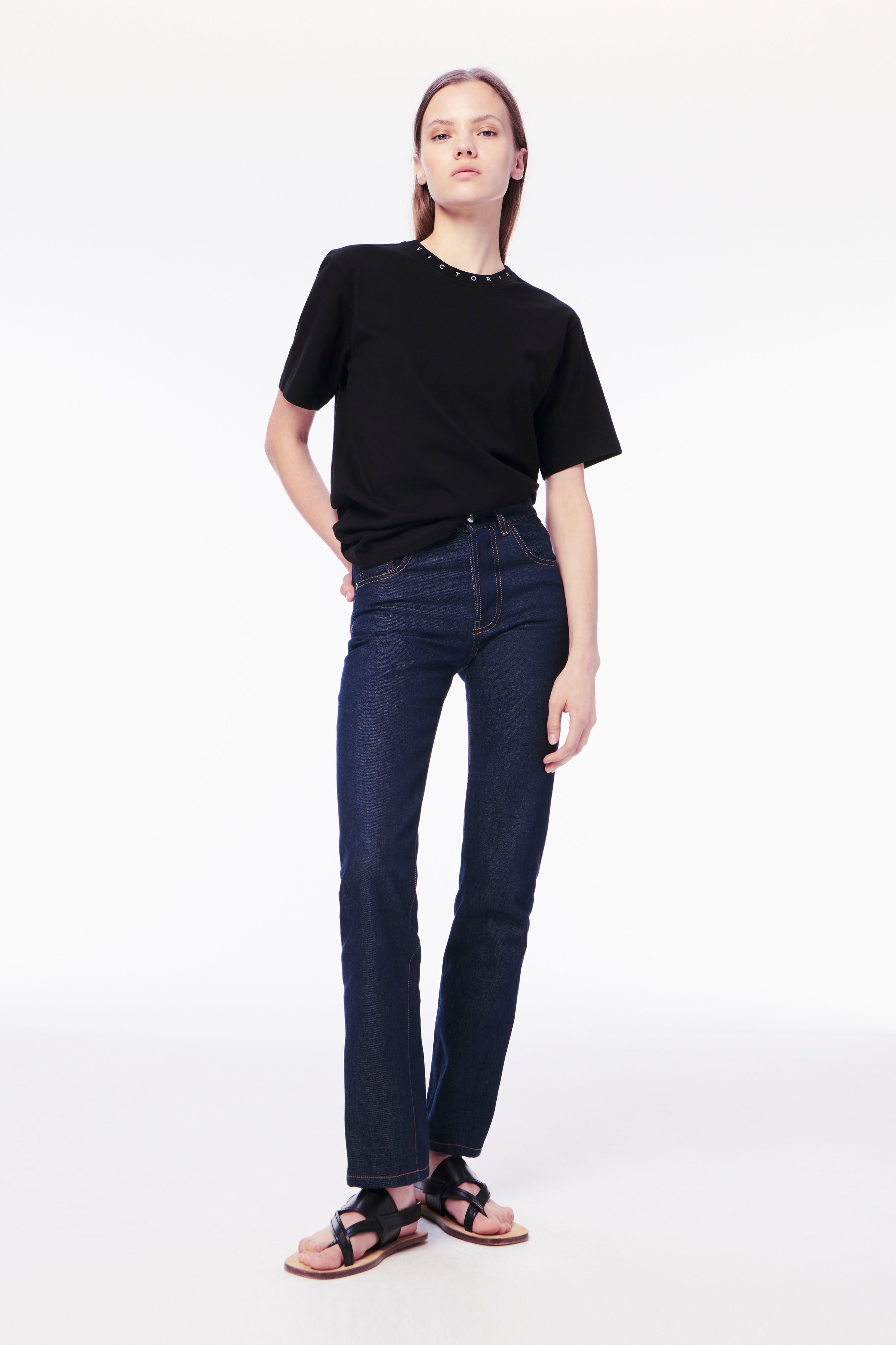 Logo Rib Tee in Black - 2
