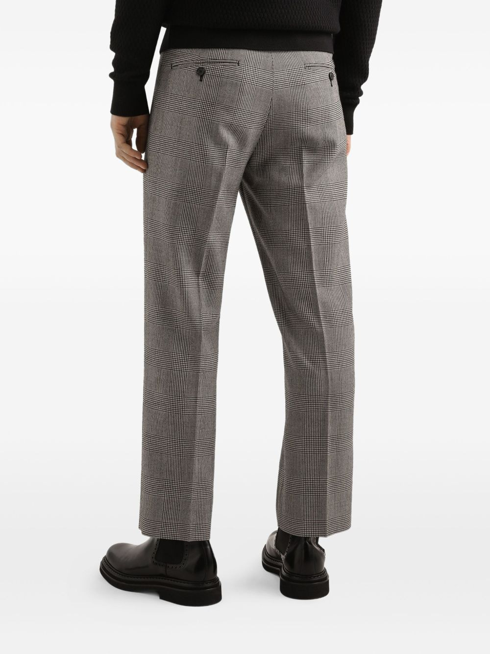 pleat-detail checked trousers - 5