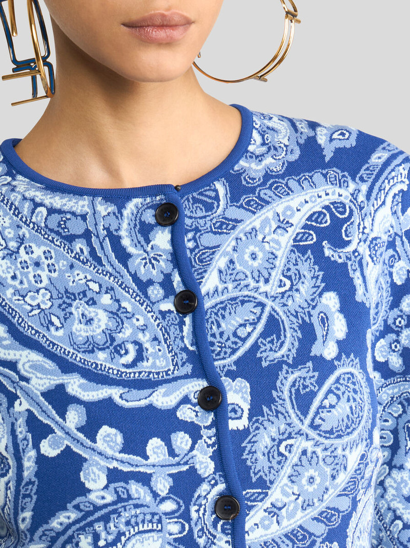 Etro JACQUARD CROPPED CARDIGAN WITH FLORAL PAISLEY MOTIF outlook