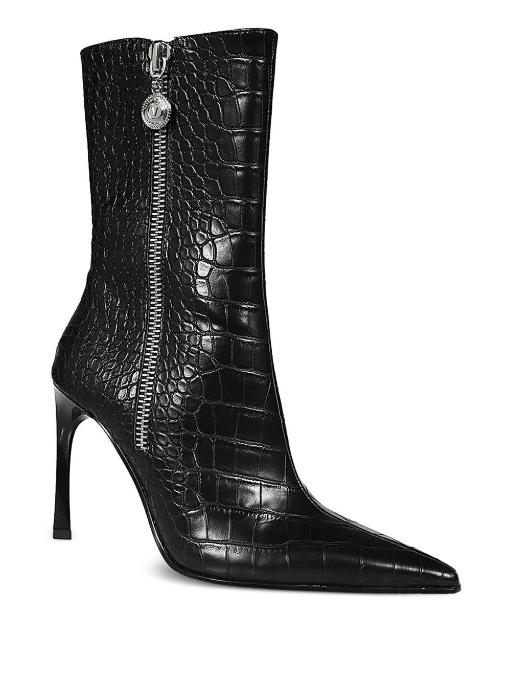 pointed-toe crocodile-effect ankle boots - 2