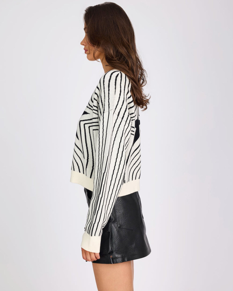 Star Gazing Knitted Sweater - Mono Print 6