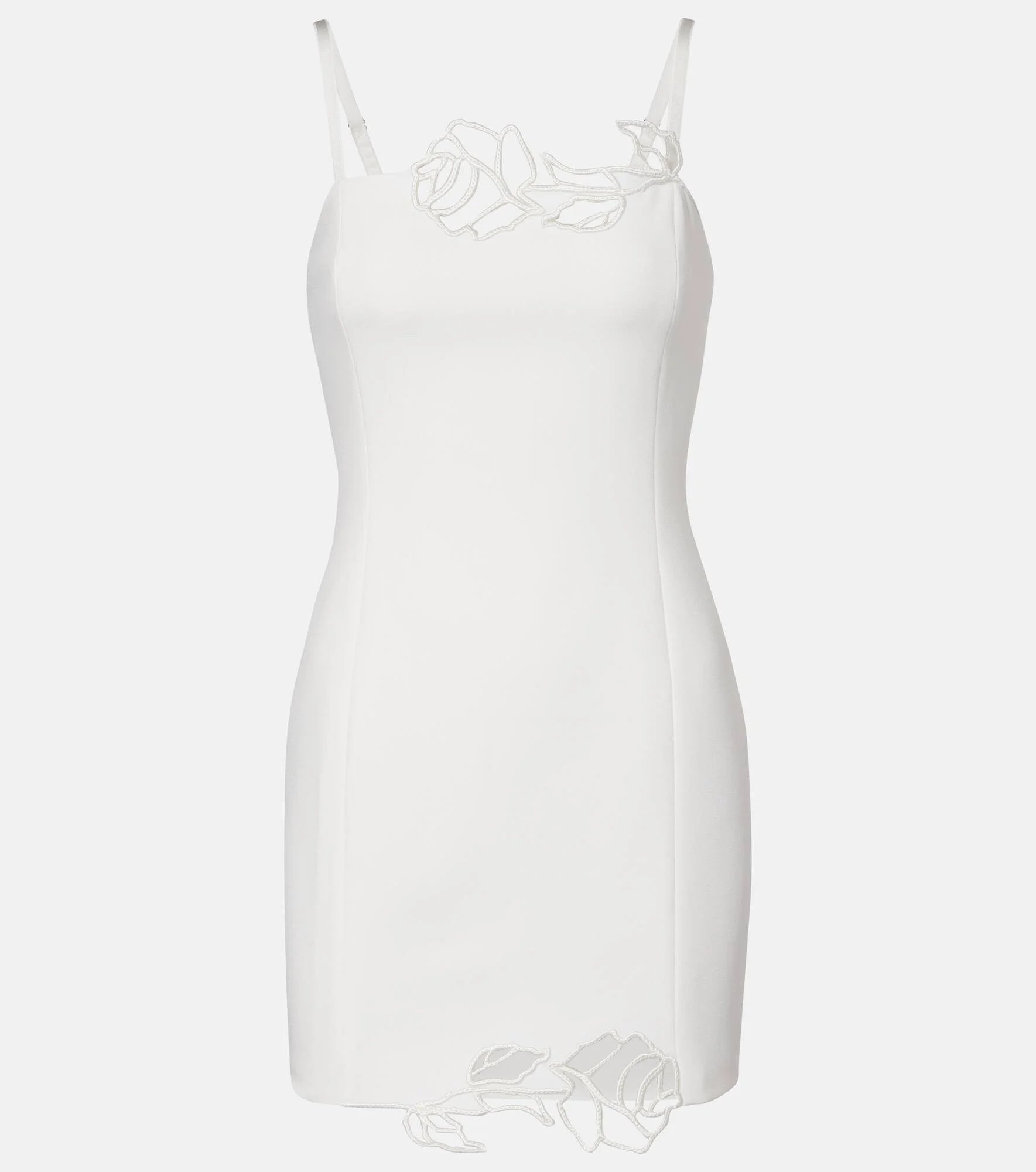 Laser-cut crêpe cady minidress - 1