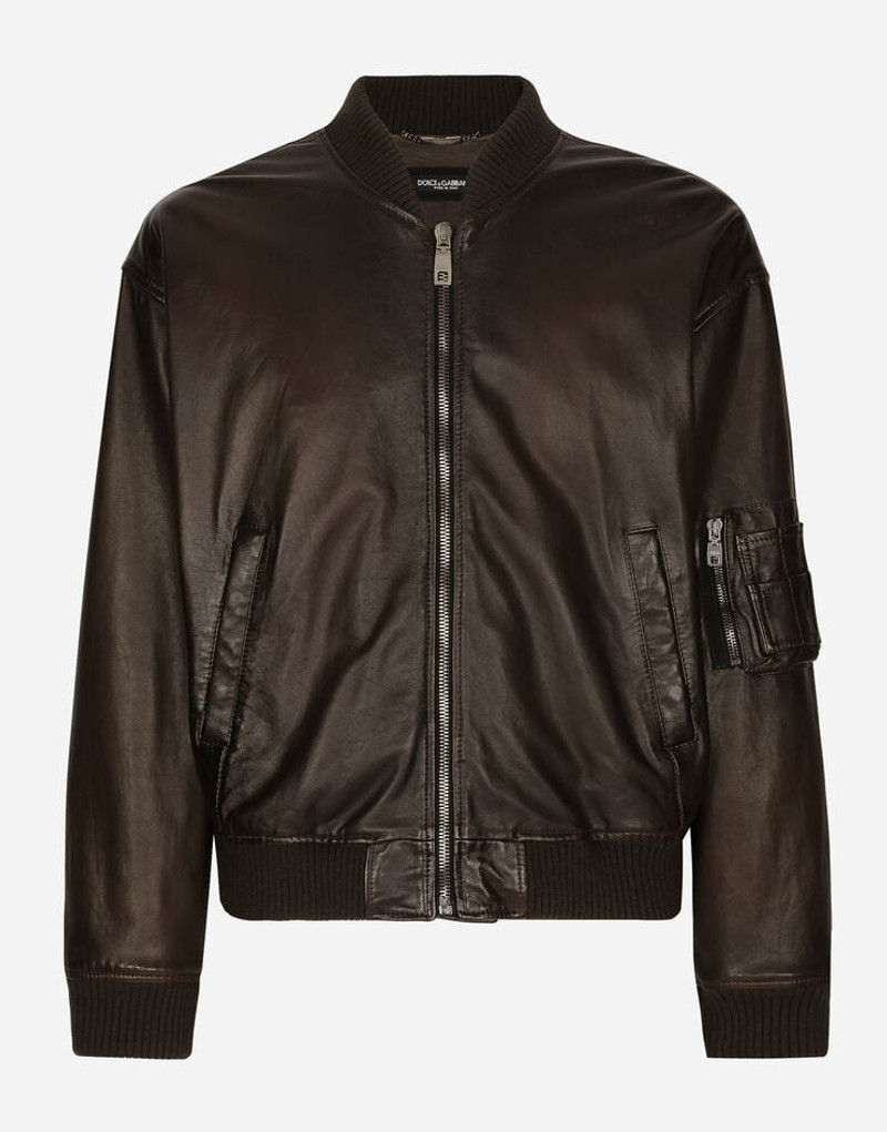 Padded leather jacket 1