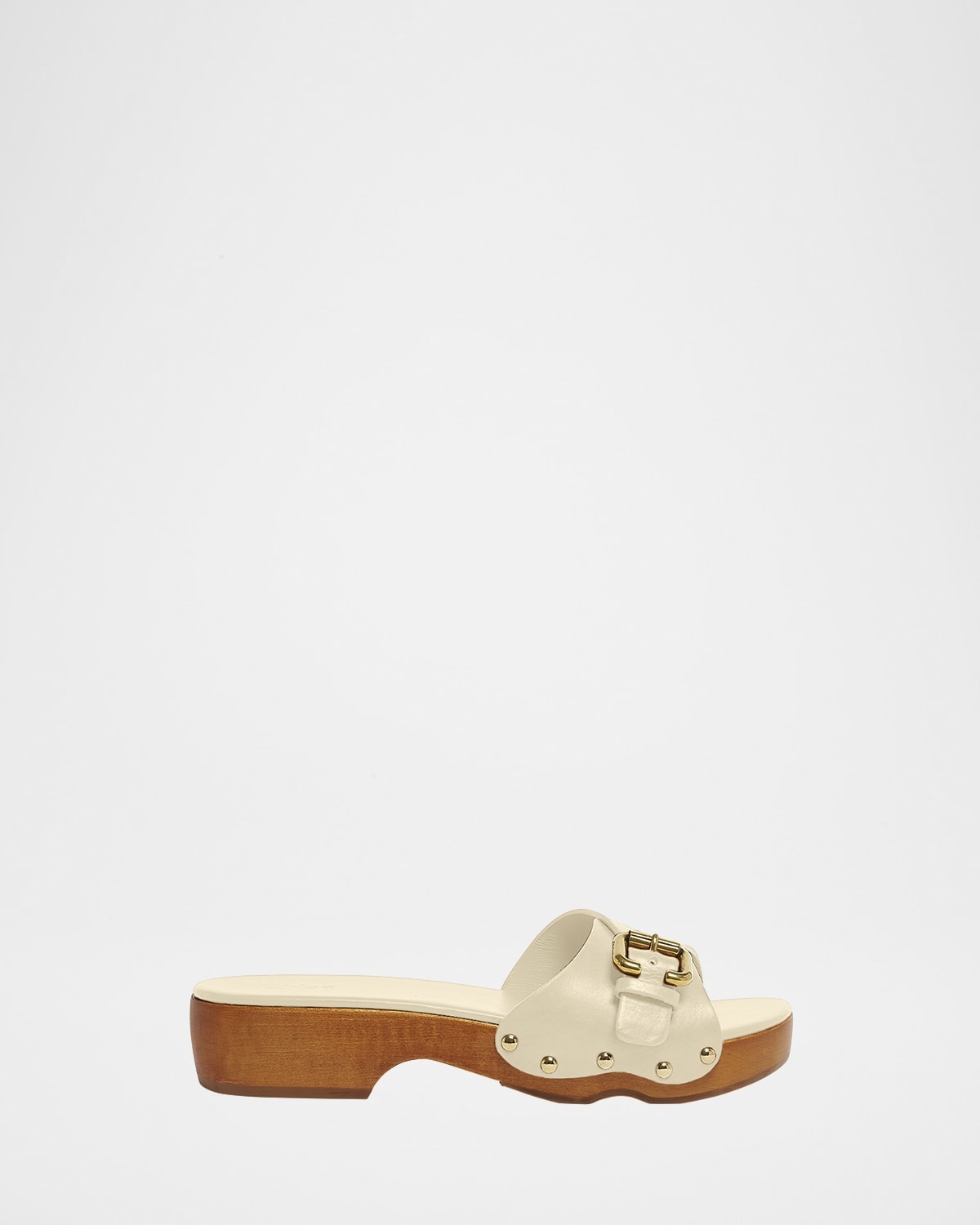 Jeannette Leather Buckle Clog Sandals - 1