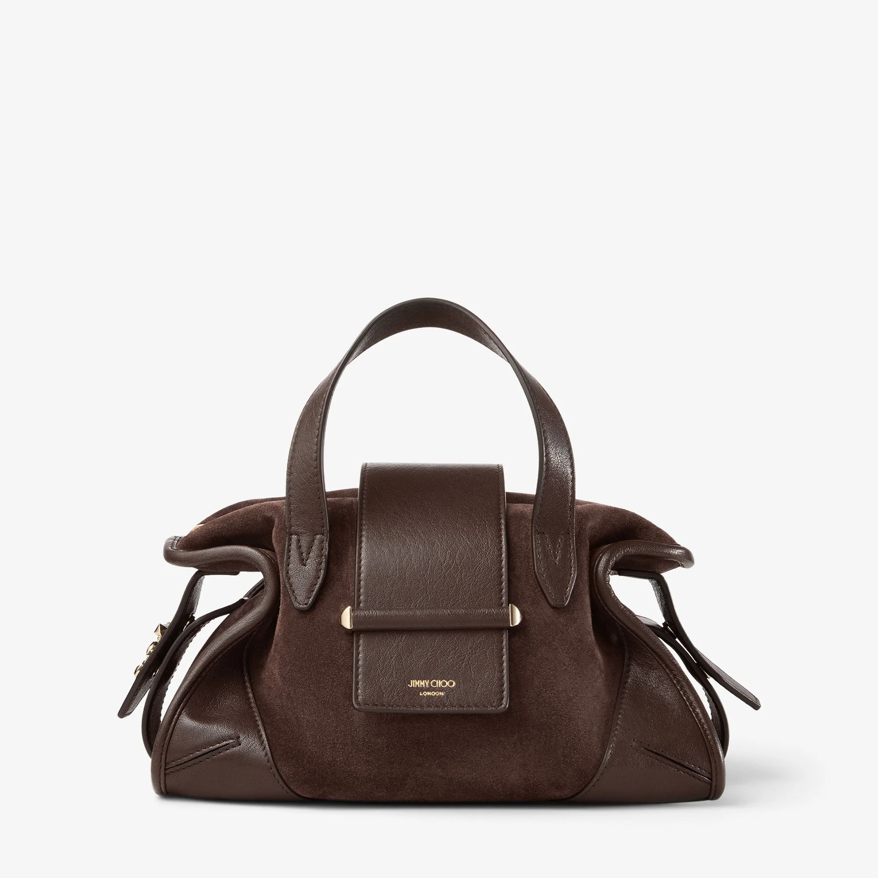 Bar Holdall Small Chocolate Suede and Biker Leather Holdall Bag - 1