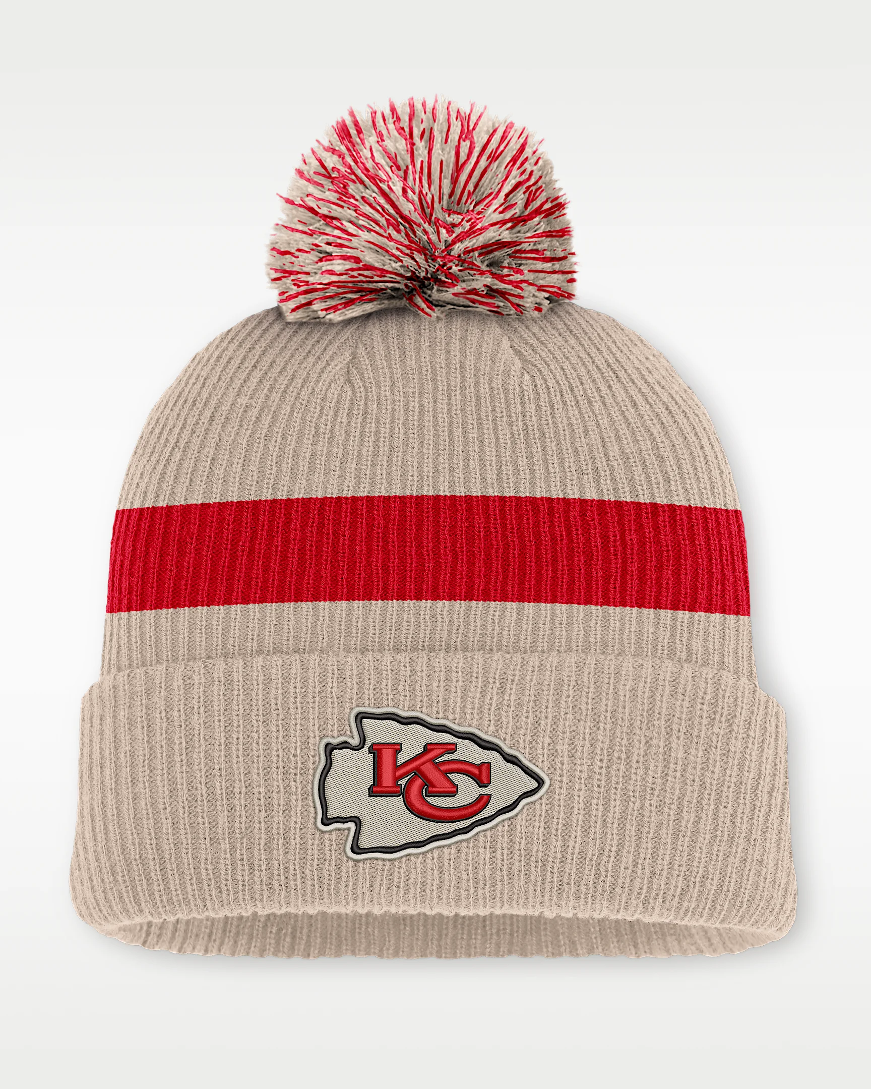 Kansas City Chiefs Rewind Peak Men's Nike NFL Cuffed Pom Beanie - 1