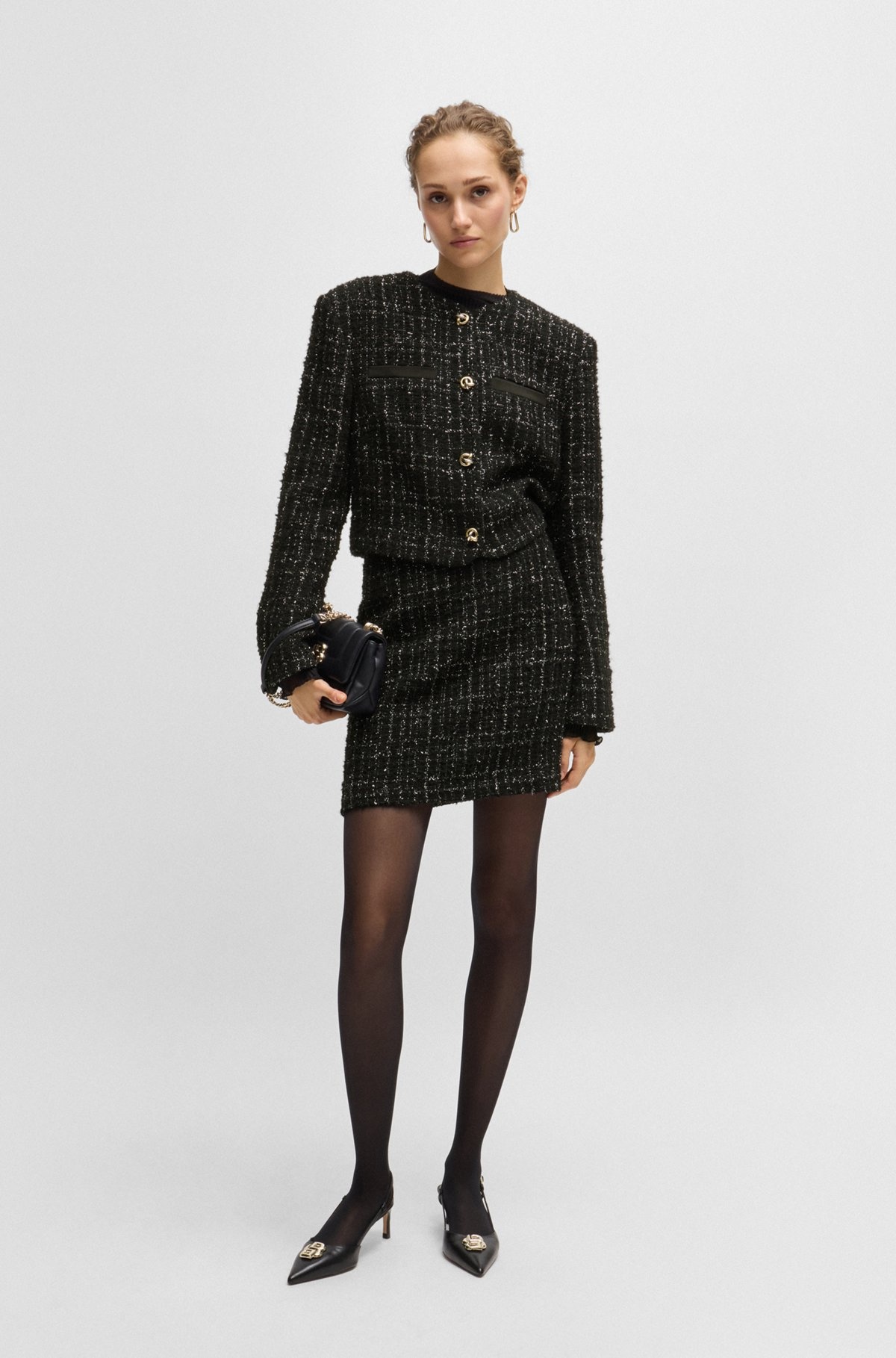 MINI SKIRT IN SPARKLE-EFFECT TWEED - 3