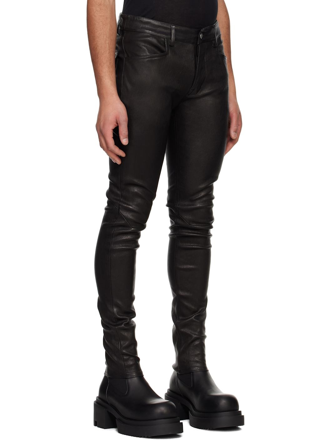 Black Hollywood Tyrone Leather Pants - 2