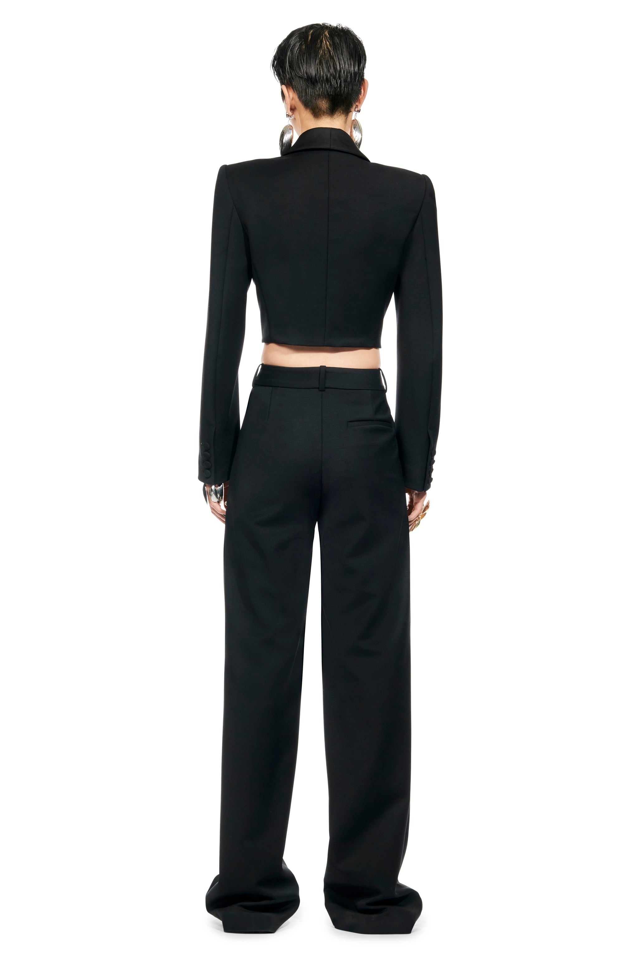 DECO BOW SLIT CROPPED BLAZER - 6