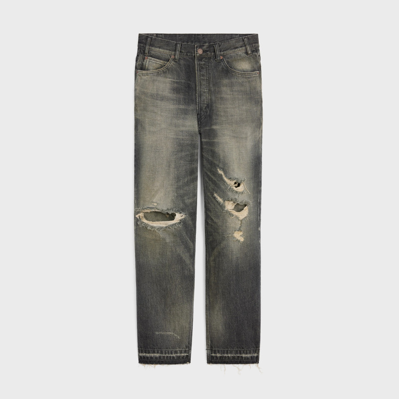 wesley jeans in black destroyed denim - 1