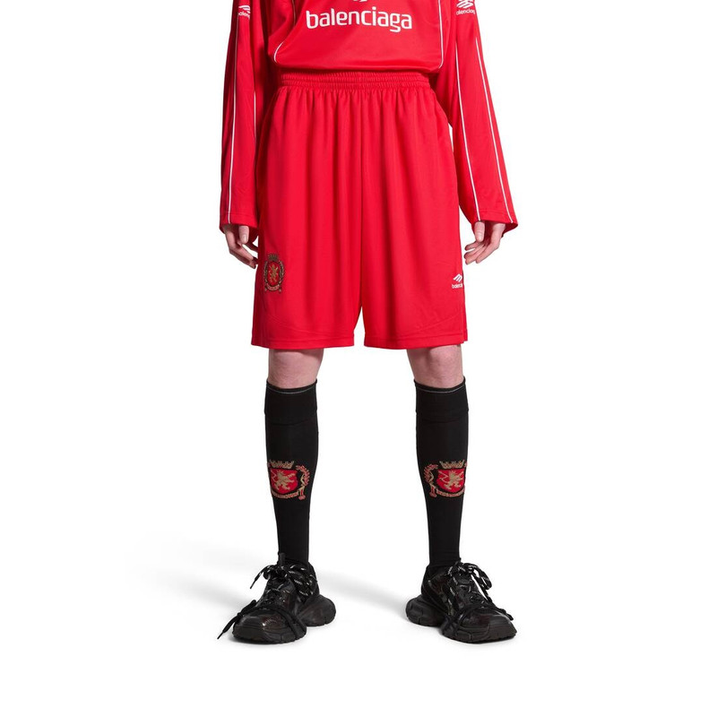 Men's Soccer Baggy Shorts in Red/white 5