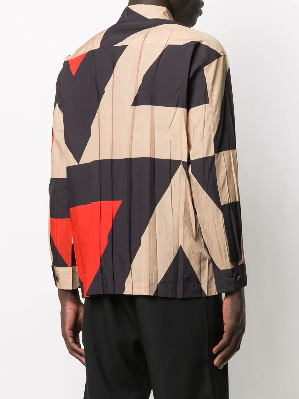 creased abstract print shirt - 4