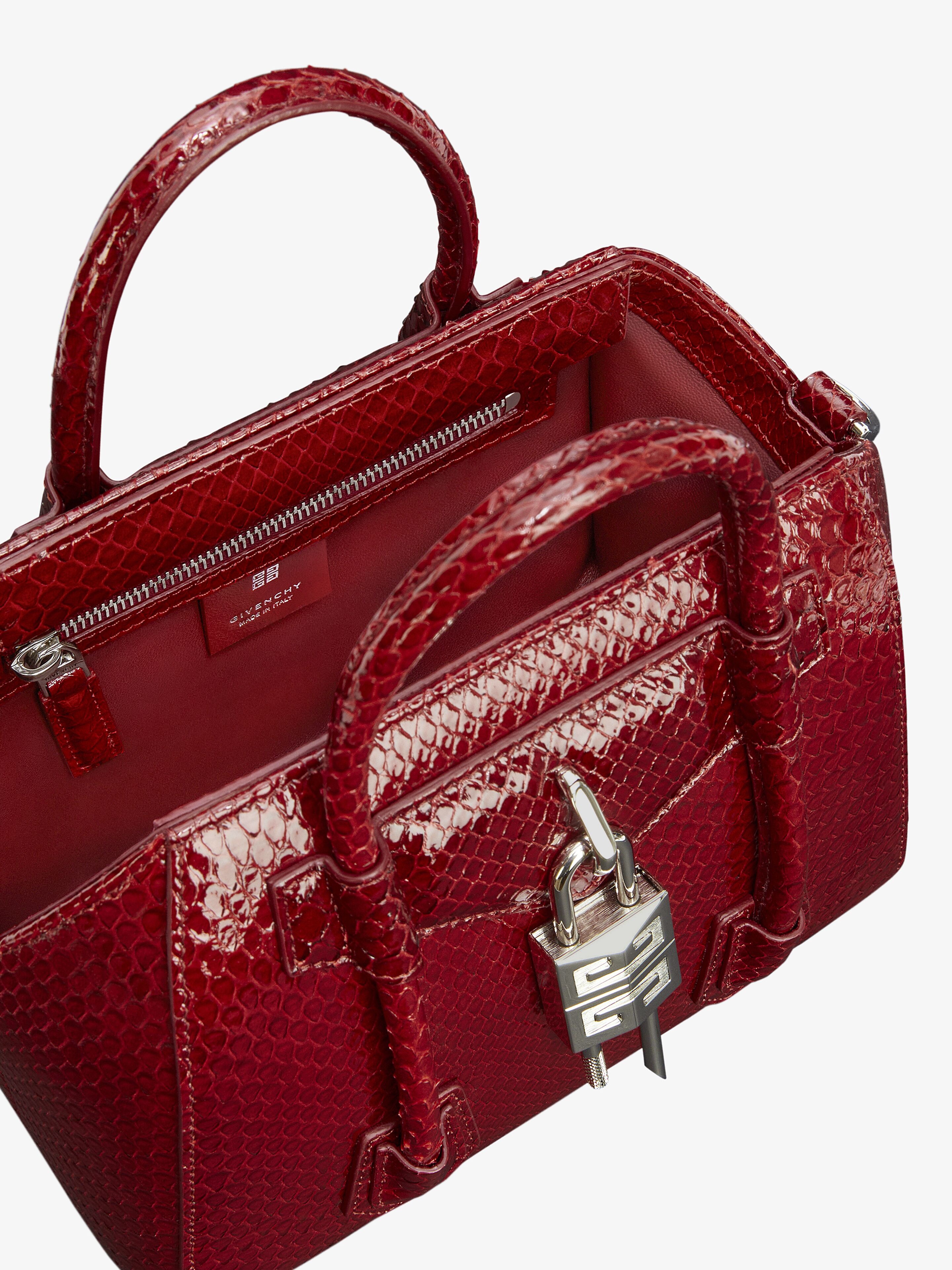 MINI ANTIGONA LOCK BAG IN PYTHON - 5