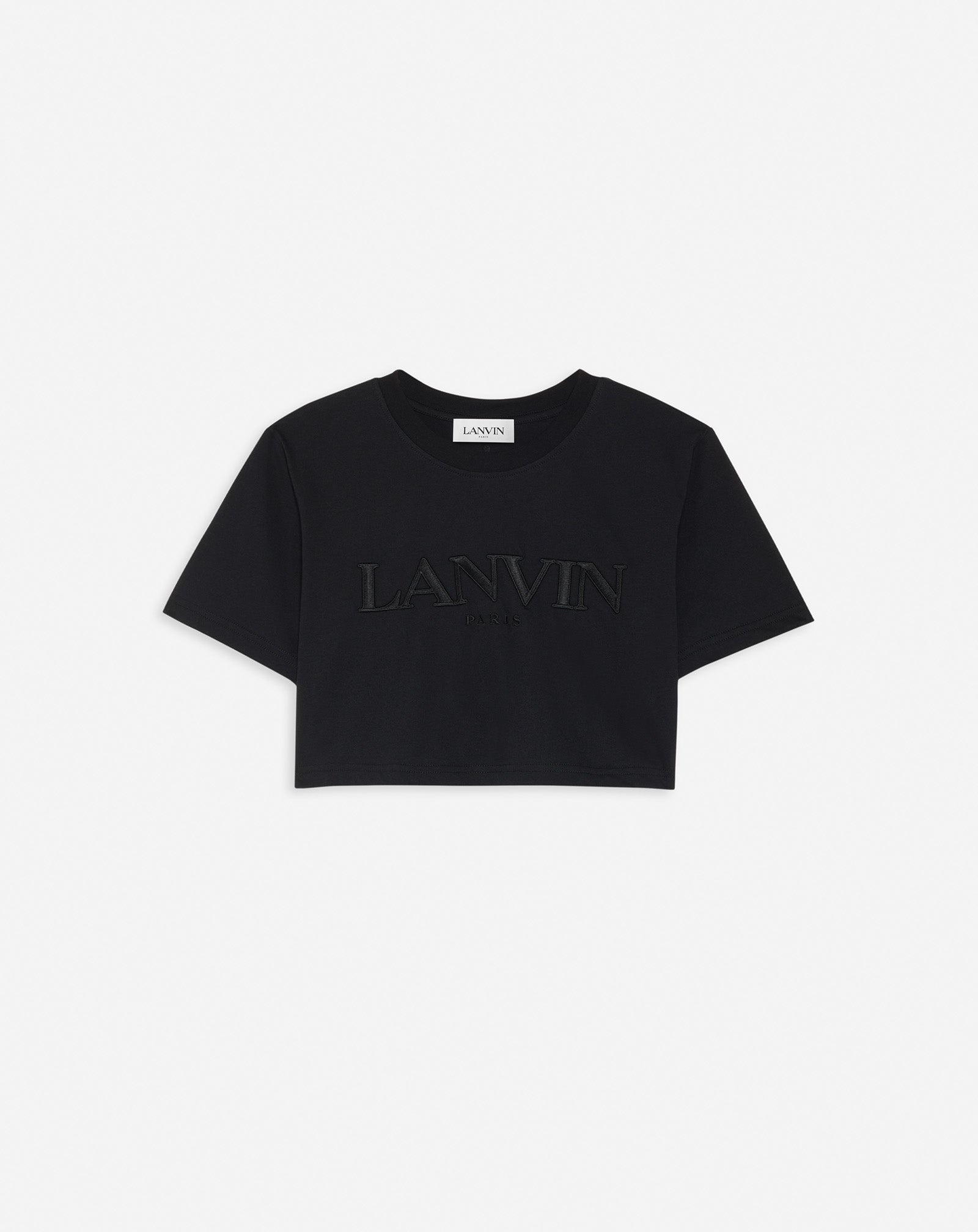 SHORT T-SHIRT WITH LANVIN PARIS EMBROIDERY - 1