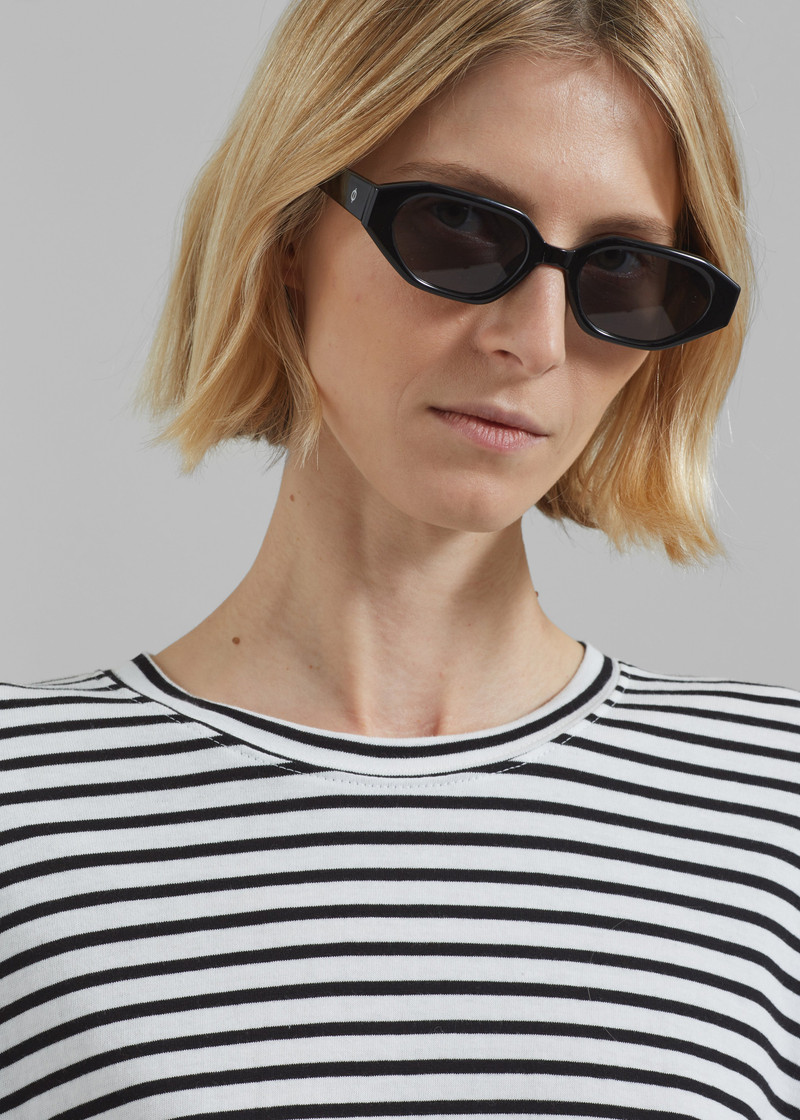 Salome Long Sleeve Tee - White/Black Stripe 5