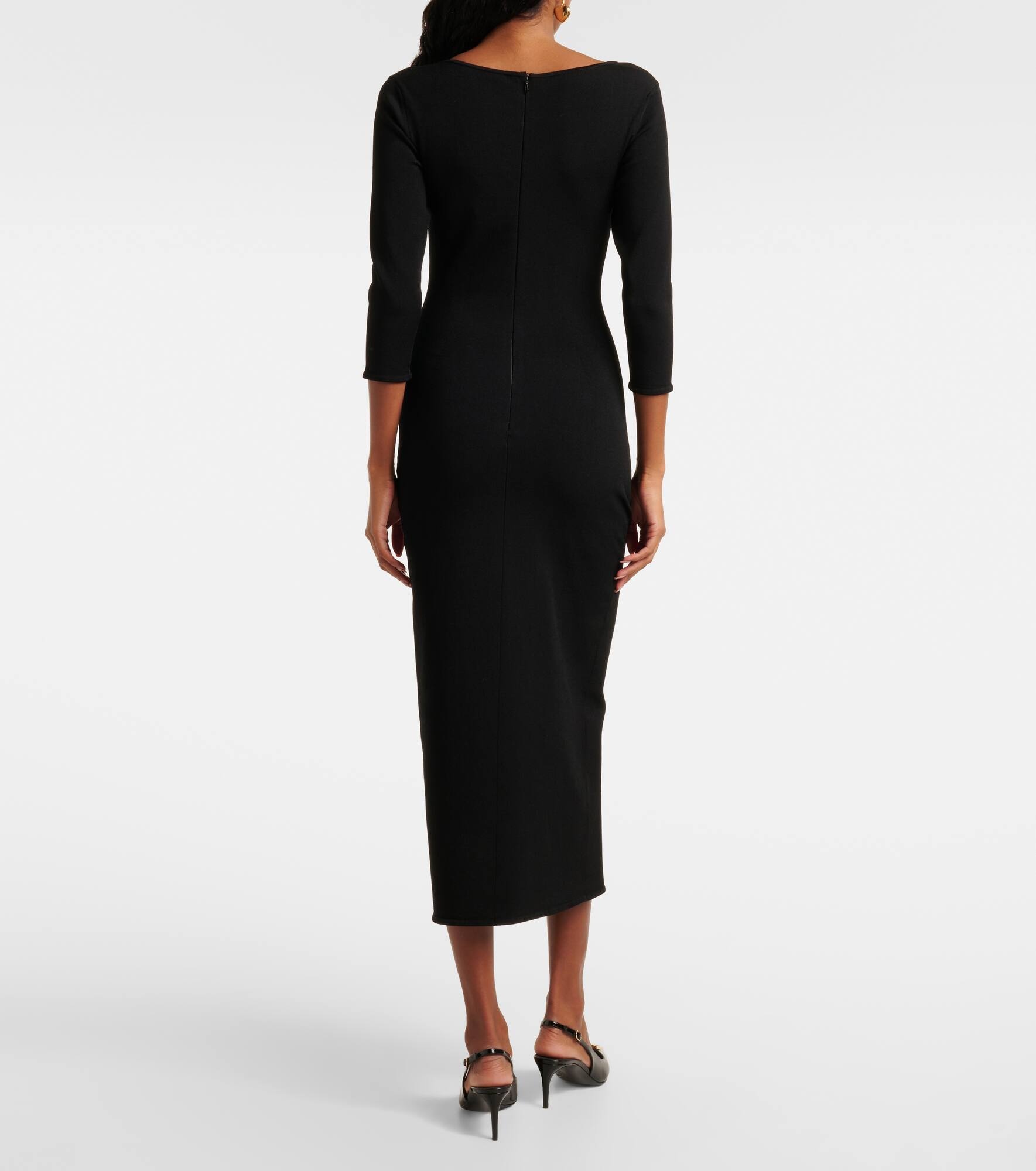 Logo knitted midi dress - 3