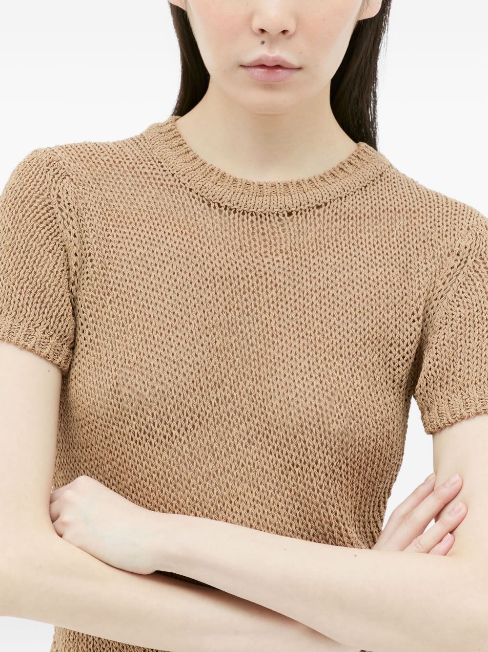 open-knit T-shirt - 4