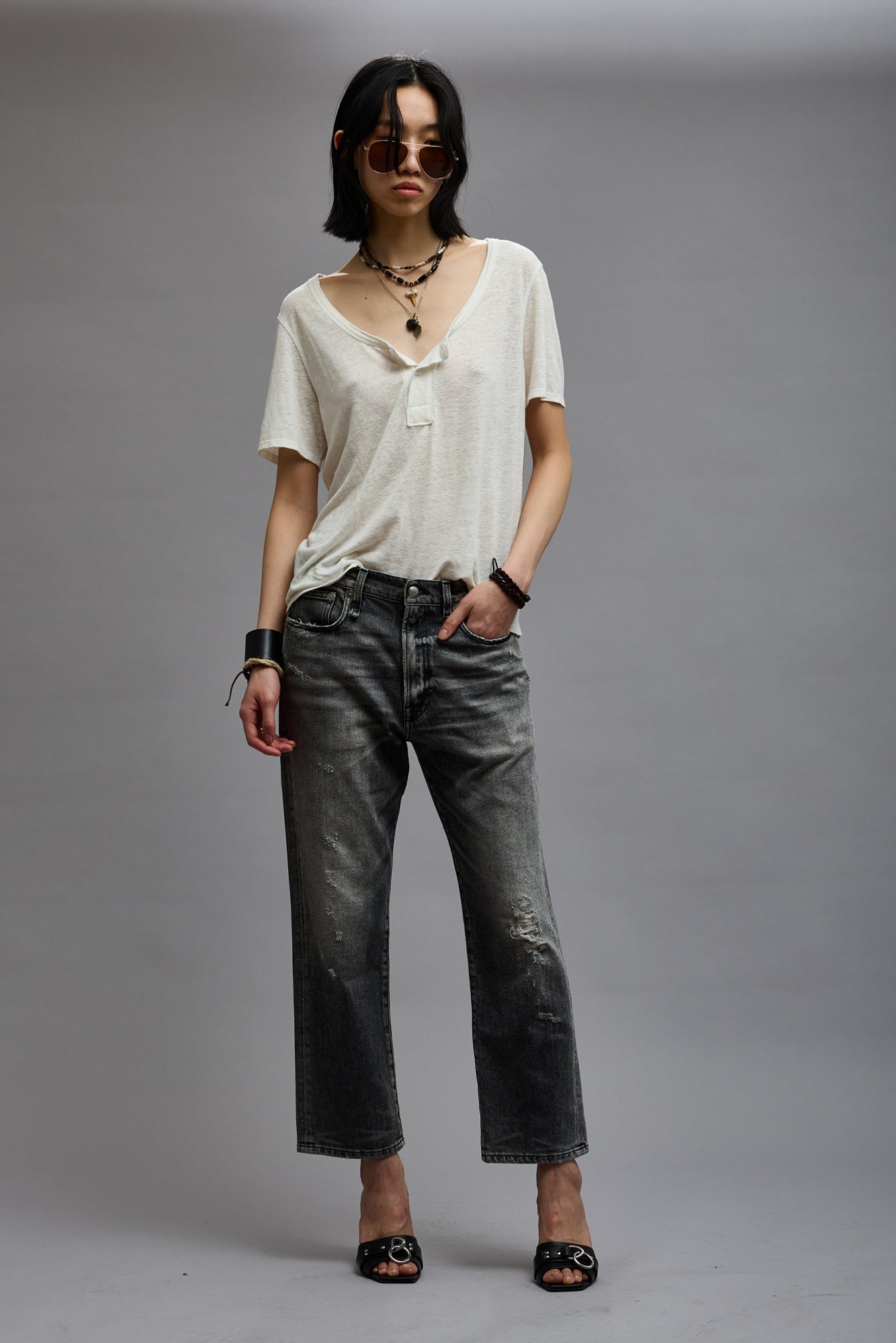 BOYFRIEND JEAN - VINTAGE GREY | R13 - 3