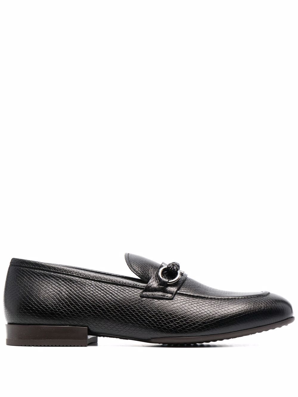 Gancini buckle lizard-effect loafers - 1