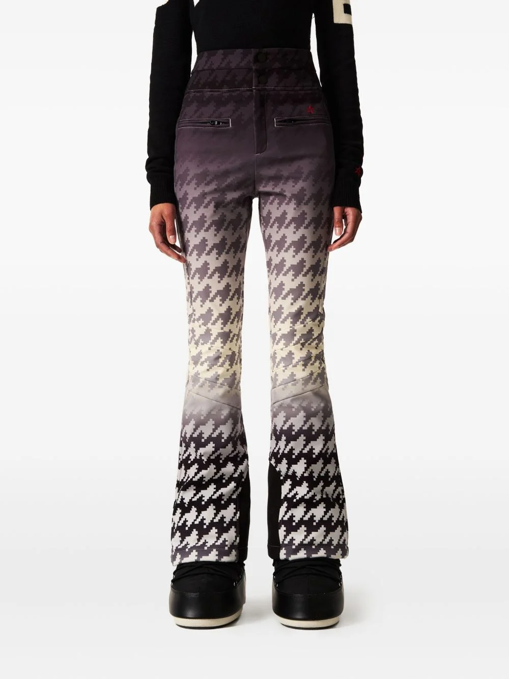 houndstooth flared trousers - 1