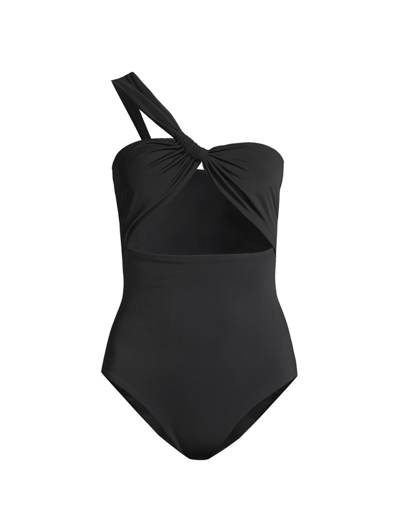 Women's Narcissus Twisted One-Piece Swimsuit - Black 1