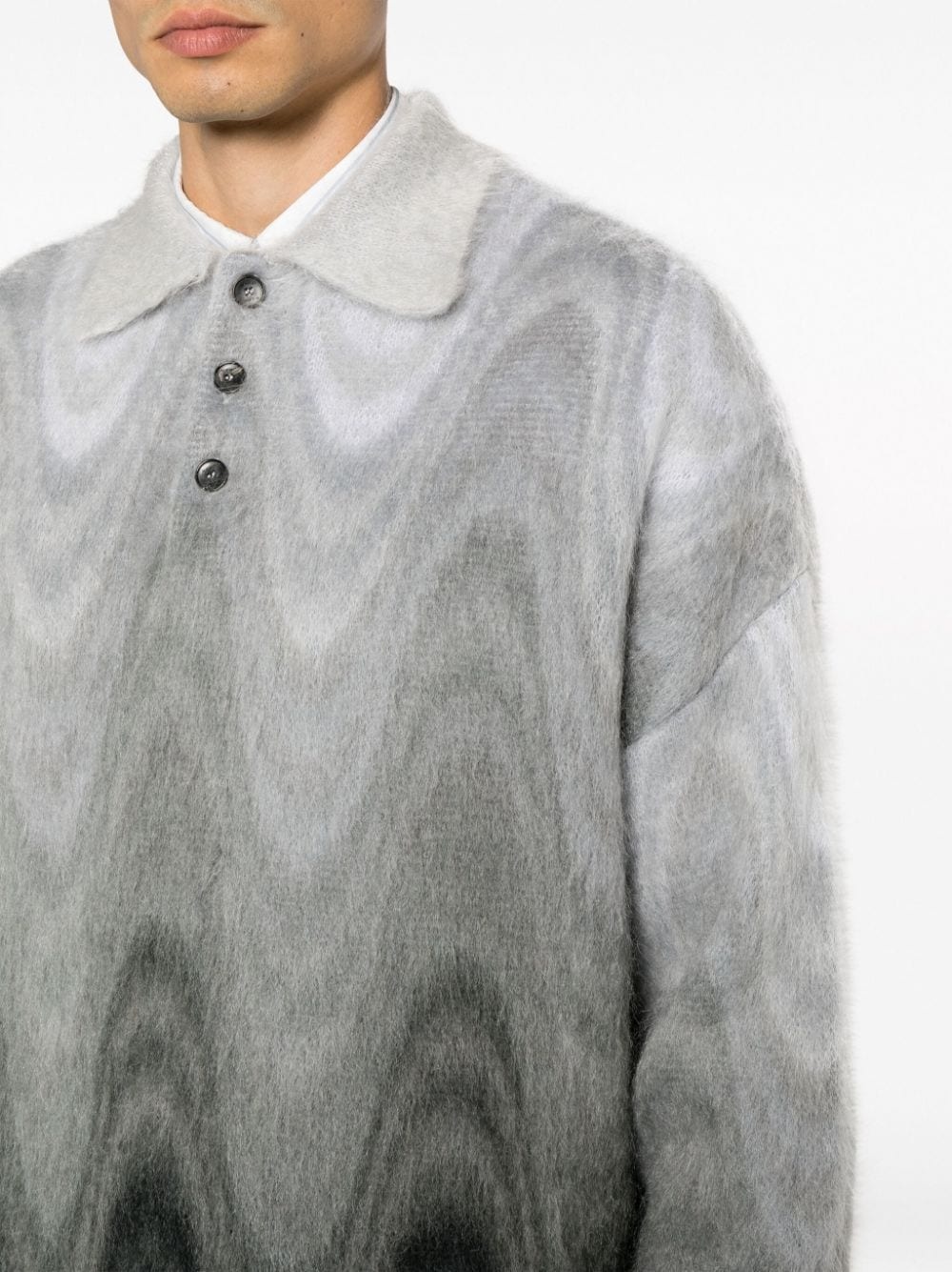 abstract-print brushed-effect jumper - 5
