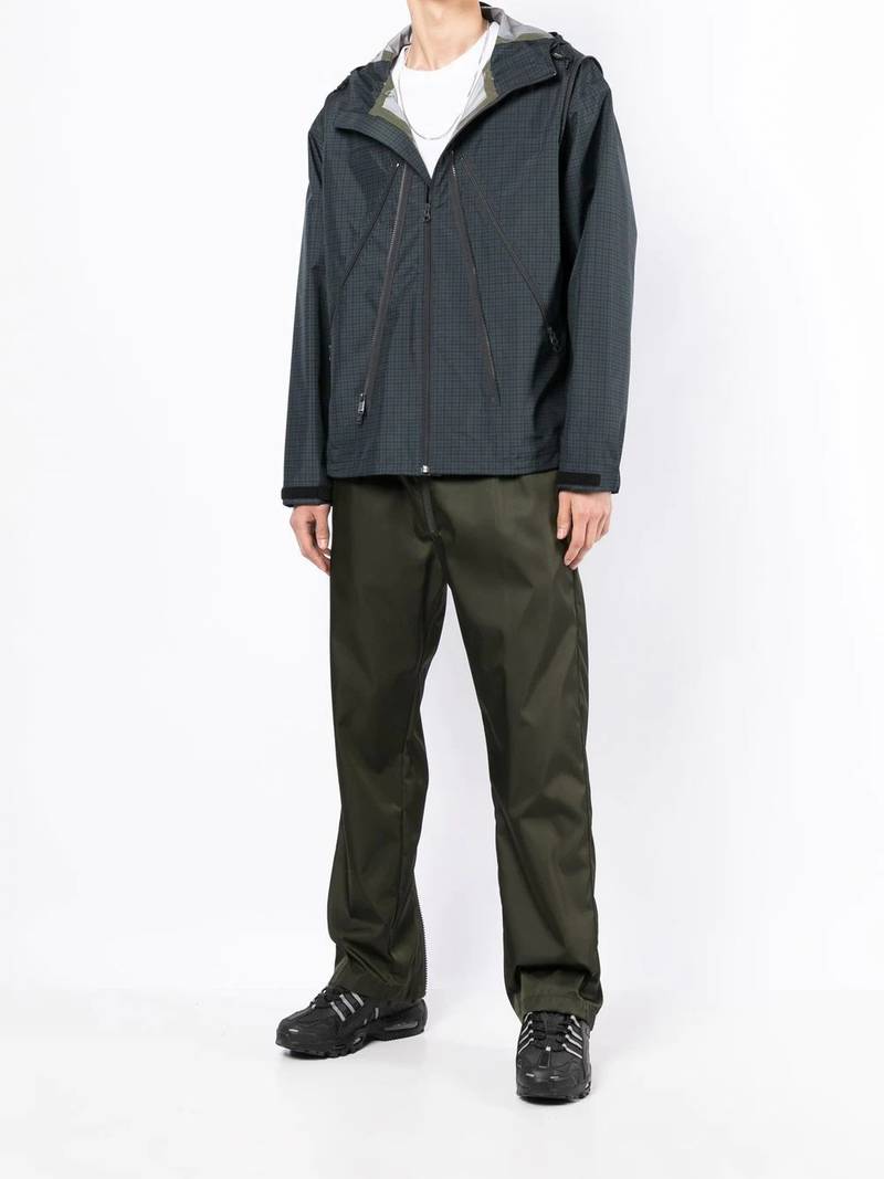 check-pattern zip-fastening jacket 6
