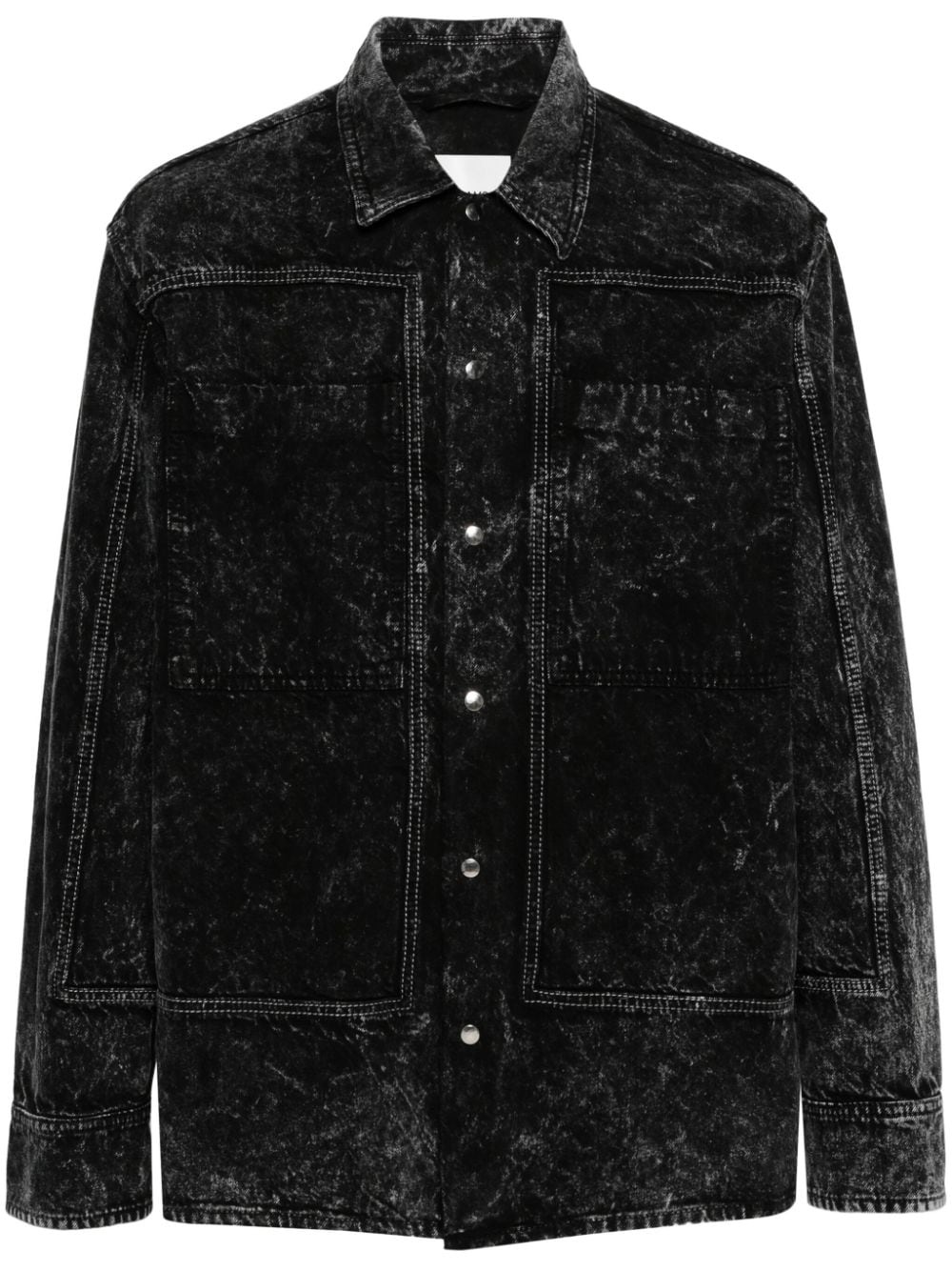 logo-patch denim jacket - 1