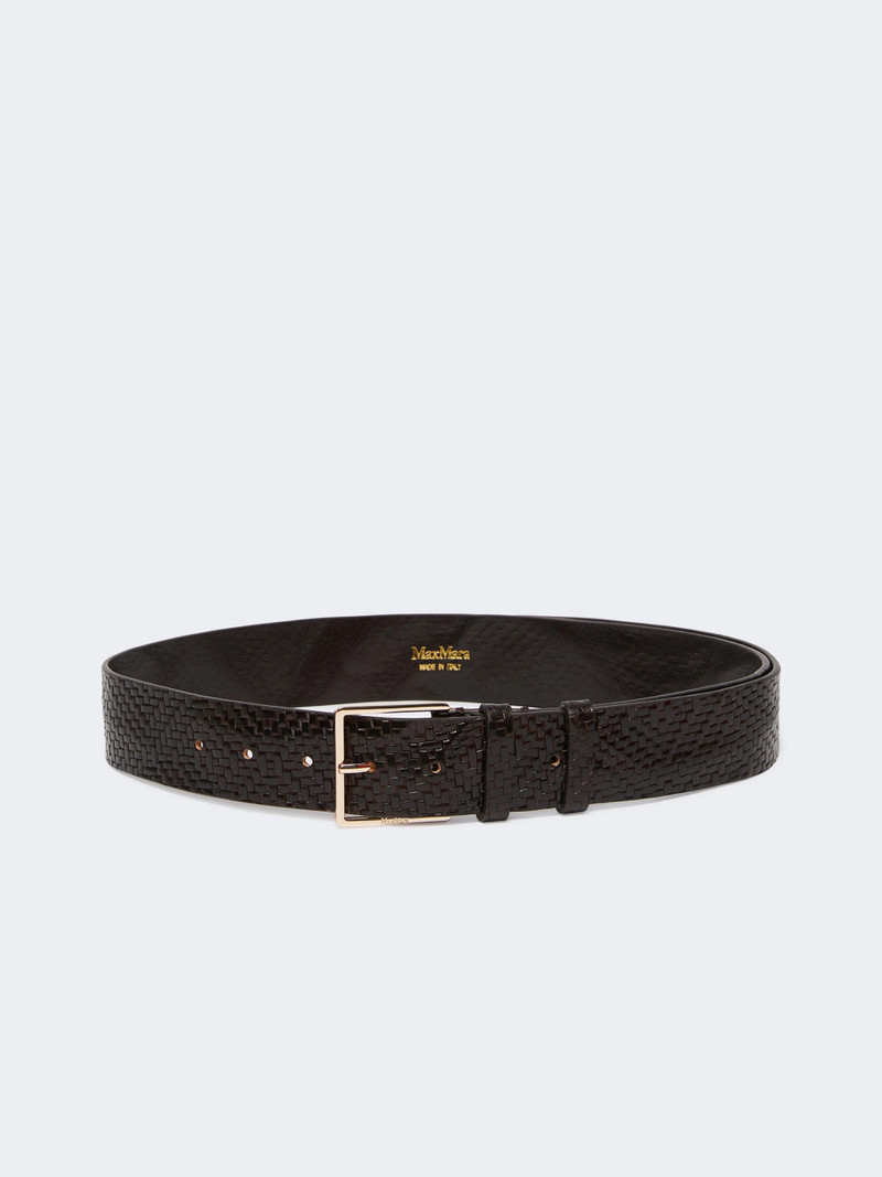 TRINE Braided leather belt - BLACK 1