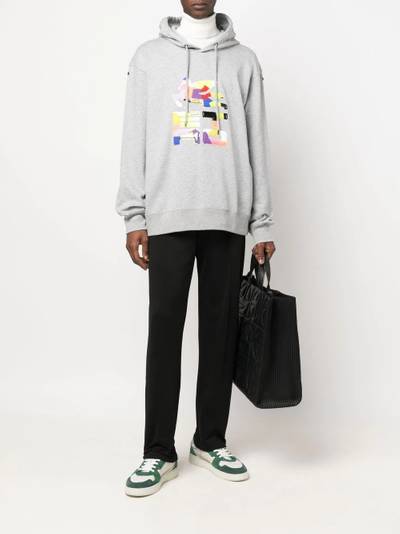 Etro patchwork logo-print rib-trimmed hoodie outlook