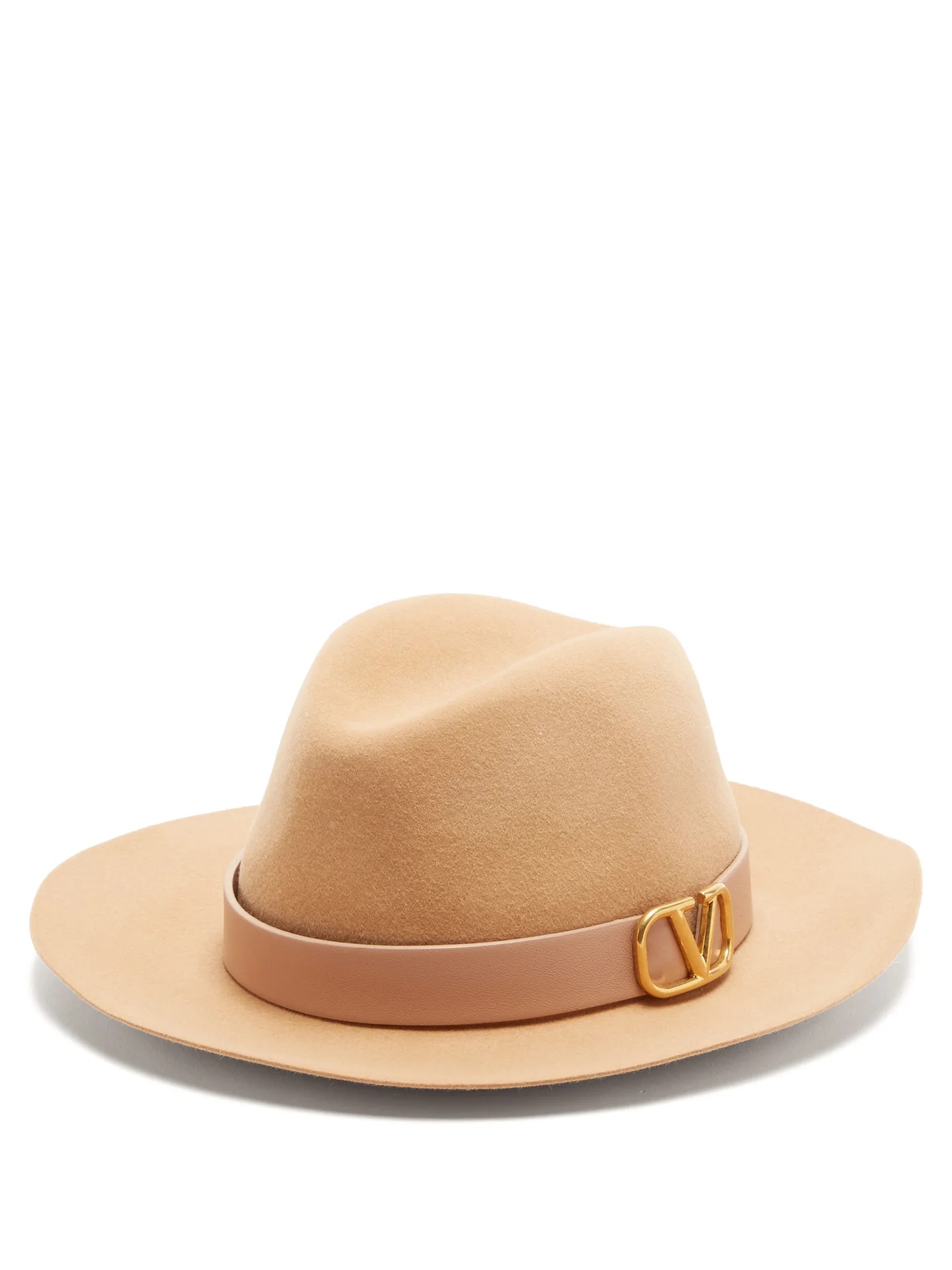 V-logo felt fedora hat - 1