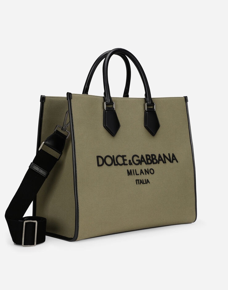 Large canvas shopper with logo - 3