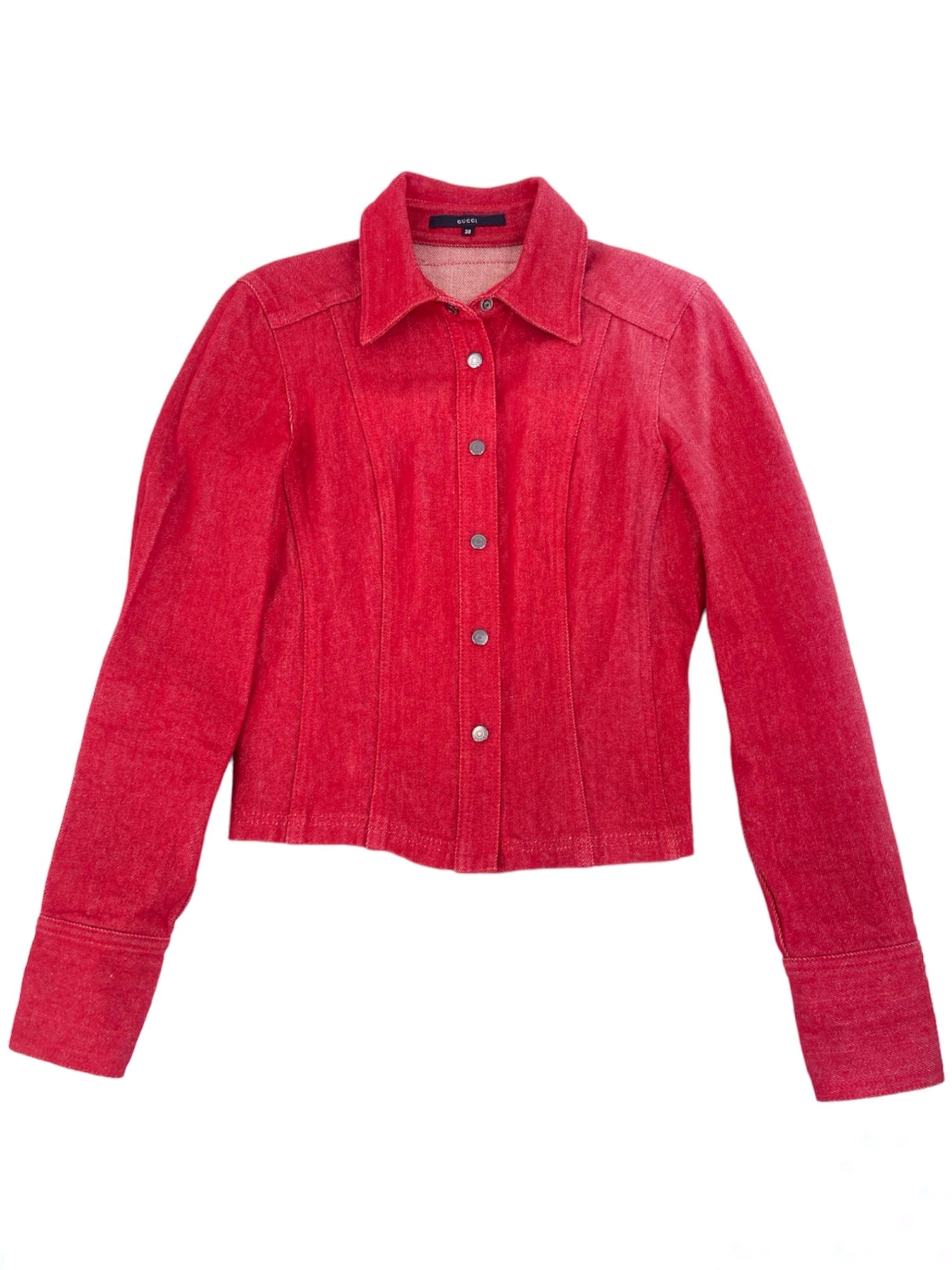 Gucci Fall 1999 Tom Ford Red Denim Jacket - 6