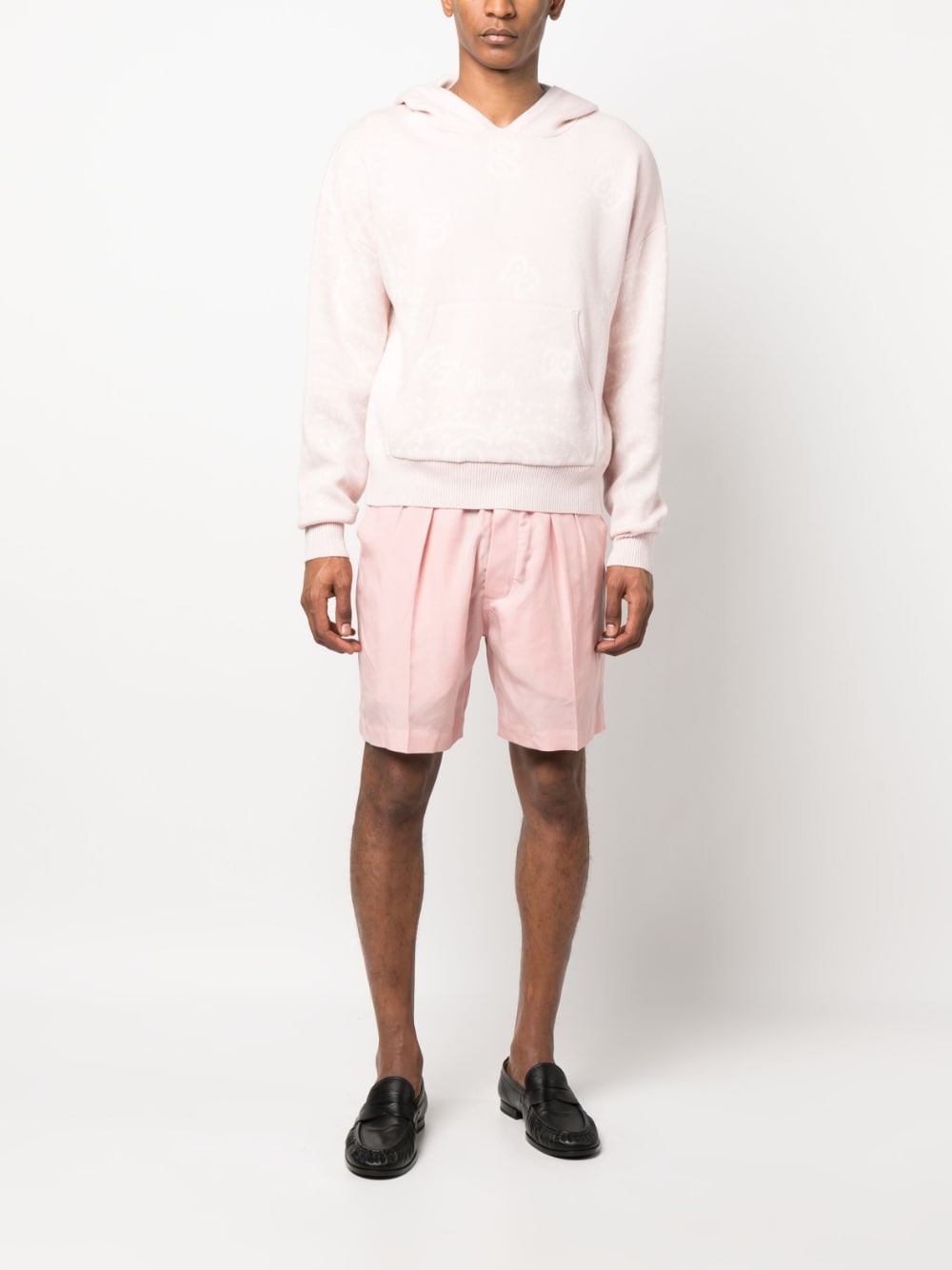 patterned-intarsia knitted hoodie - 2