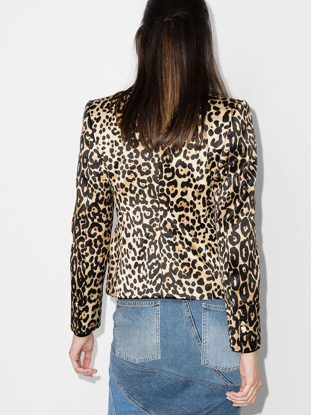 leopard-print single-breasted blazer - 3