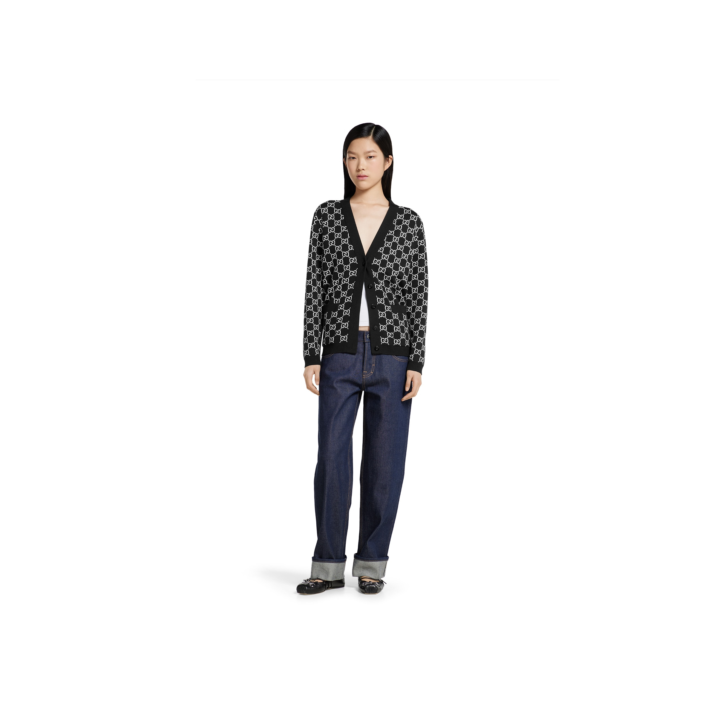 Reversible GG wool jacquard cardigan - 2