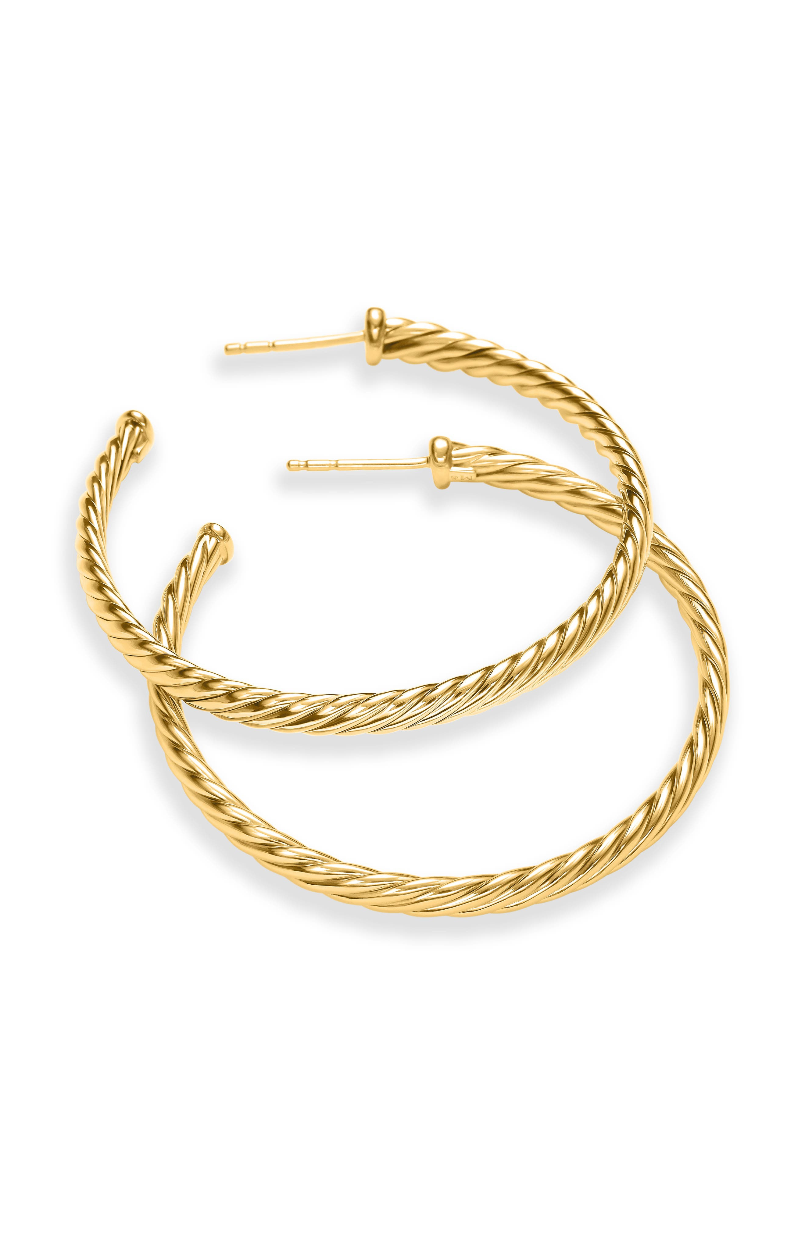 David Yurman Cable Spiral Hoop Earrings in Gold at Nordstrom - 5