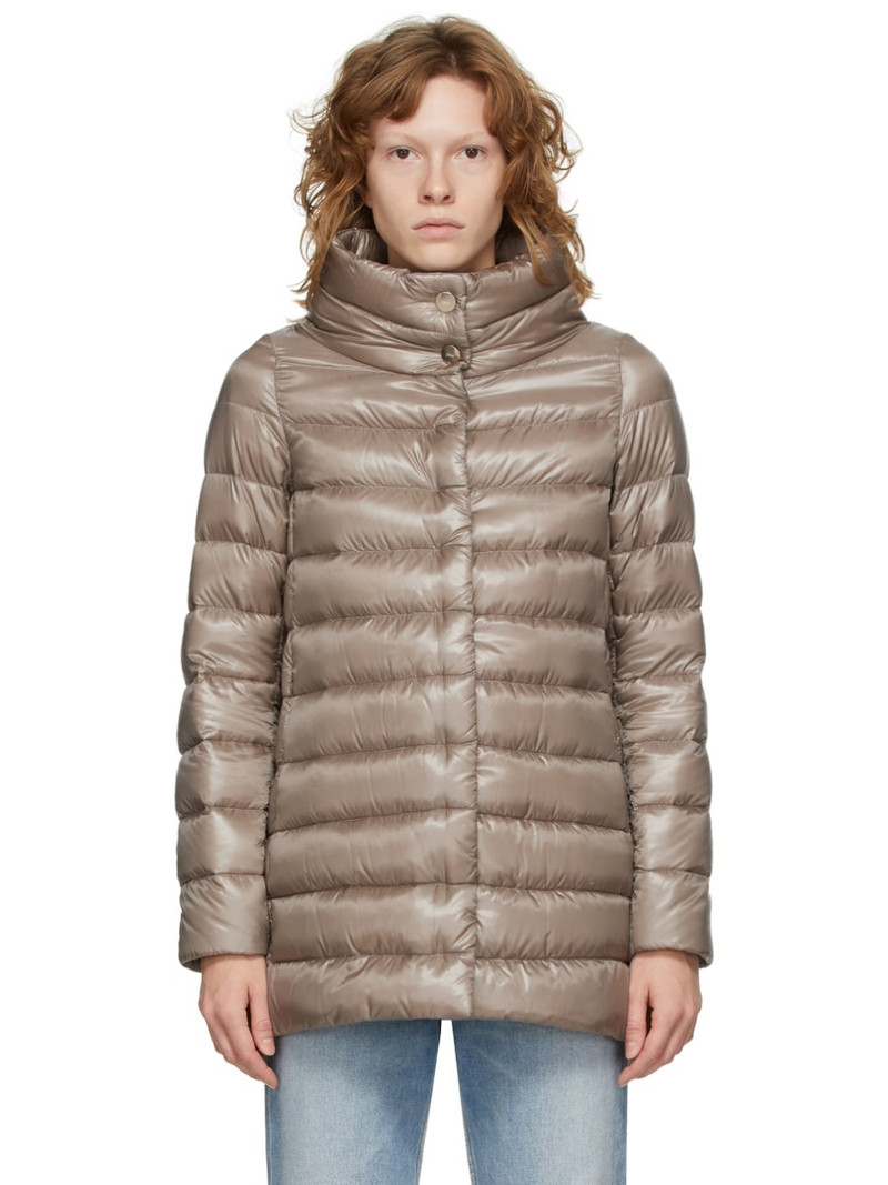 Taupe Down Amelia Coat - 1