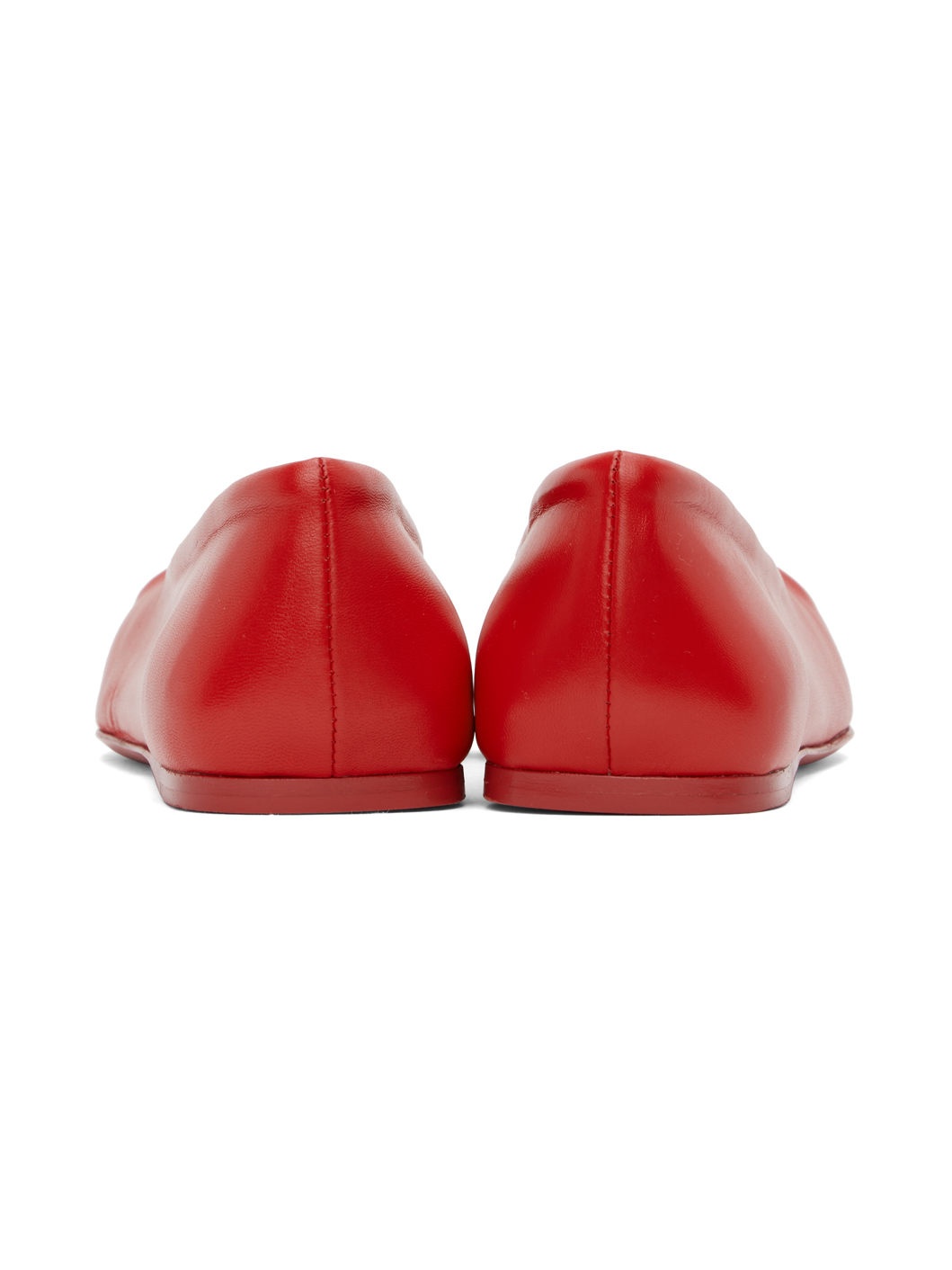 Red Seamless Little Bow Ballerina Flats - 2
