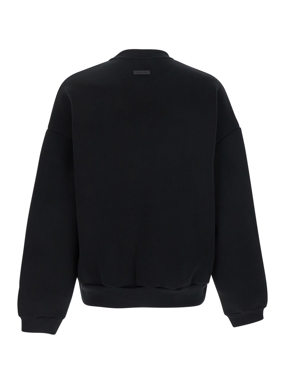 Fear Of God Men Black Crewneck Sweater With Tonal Logo Lettering Embroidery On The Front In Cotton B - 2